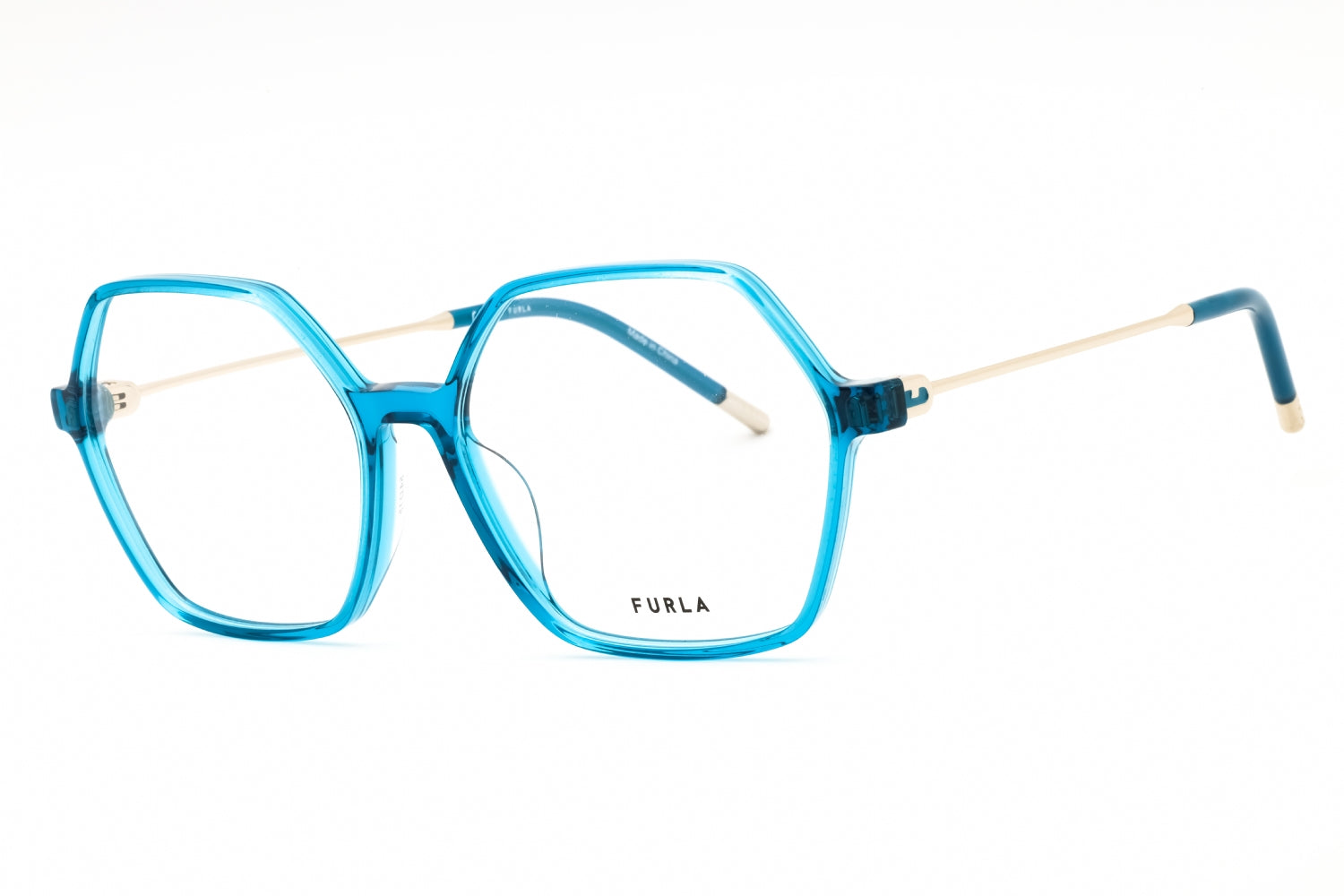 Furla VFU636 Oversized Acetate Eyeglasses — Turquoise by Furla