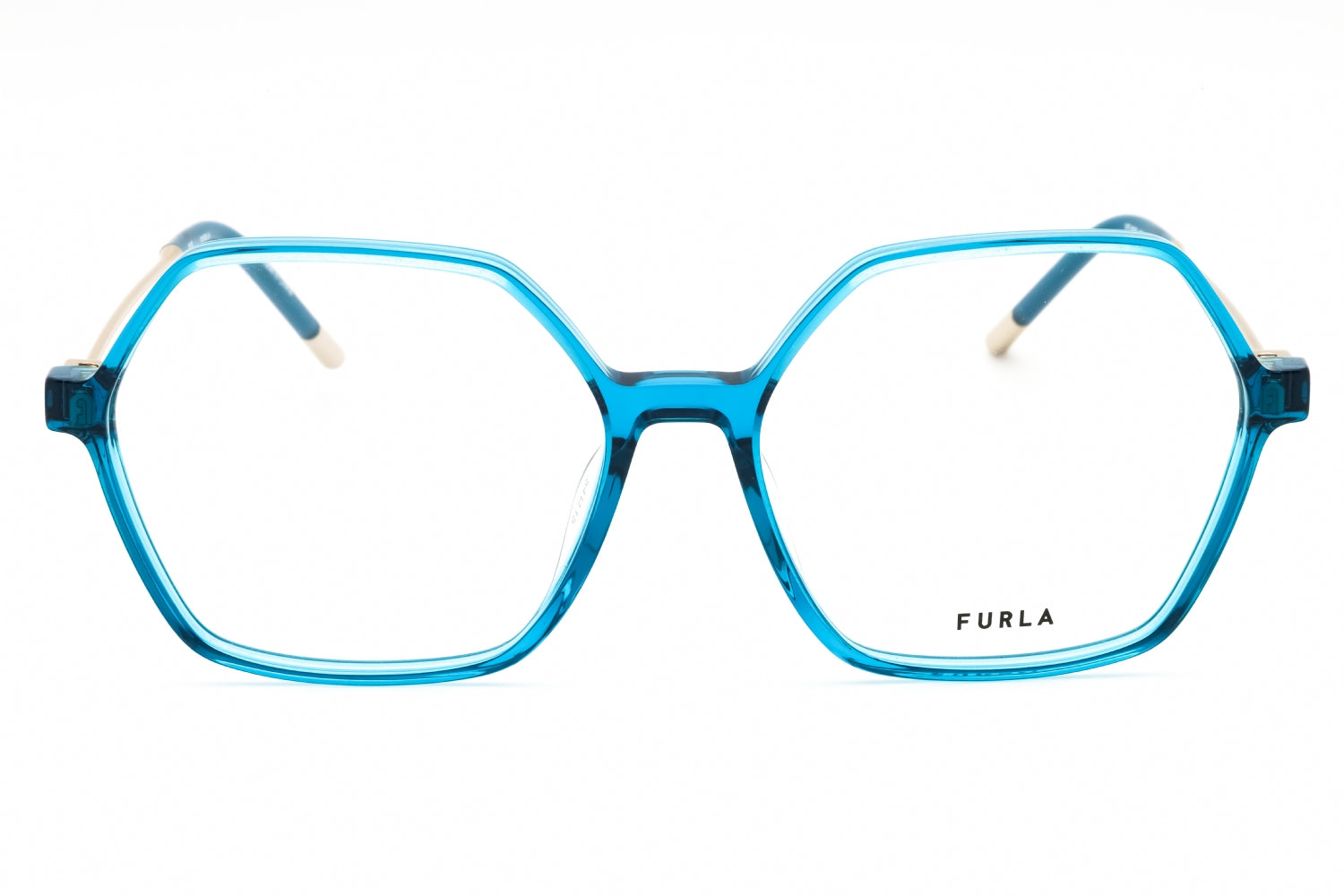 Furla VFU636 Oversized Acetate Eyeglasses — Turquoise, view 2