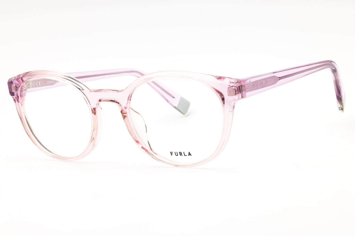 Furla VFU642V Round Acetate Eyeglasses — Pink by Furla
