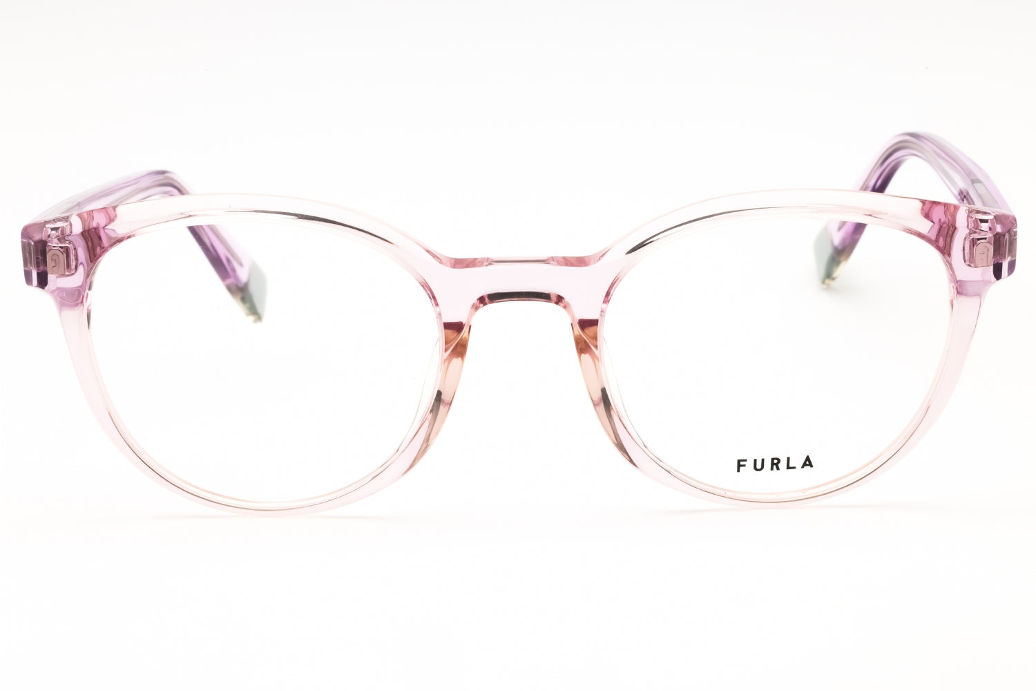 Furla VFU642V Round Acetate Eyeglasses — Pink, view 2