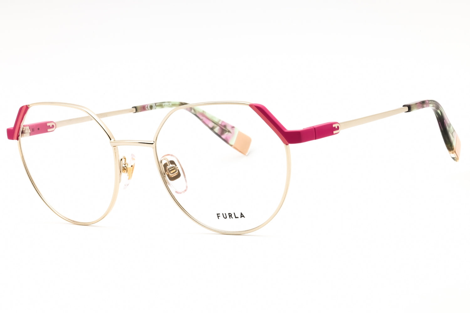Furla VFU676 Round Metal Eyeglasses — Gold by Furla