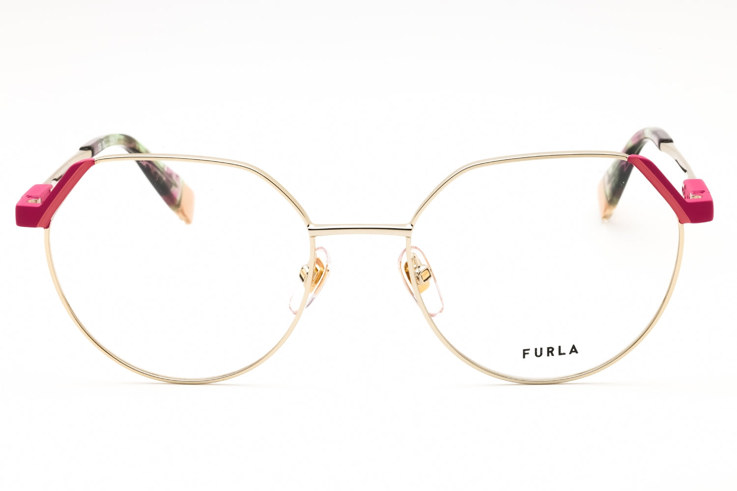 Furla VFU676 Round Metal Eyeglasses — Gold, view 2