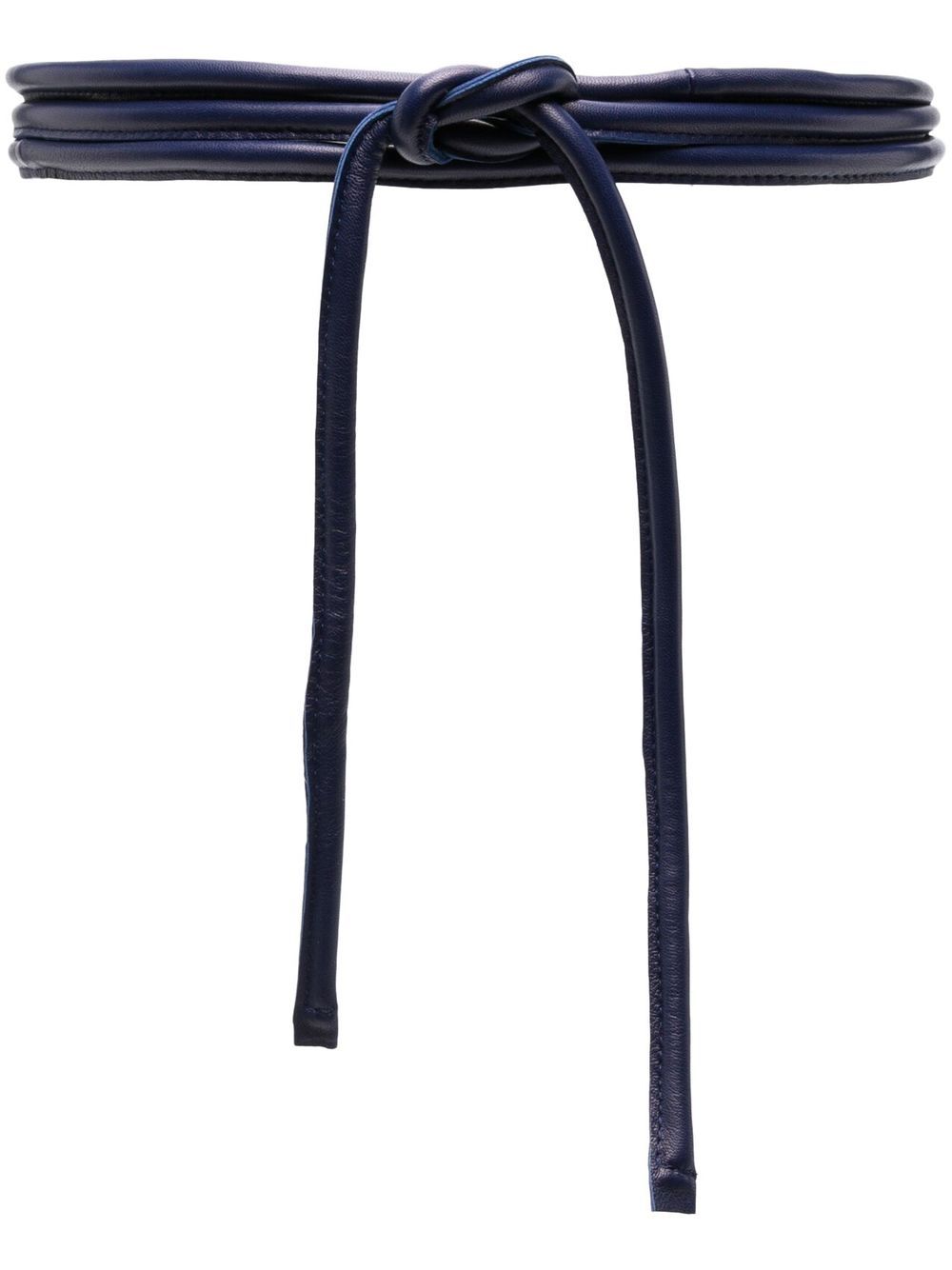 Furling By Giani Navy Calf Leather Tie Belt — Navy by Furling By Giani