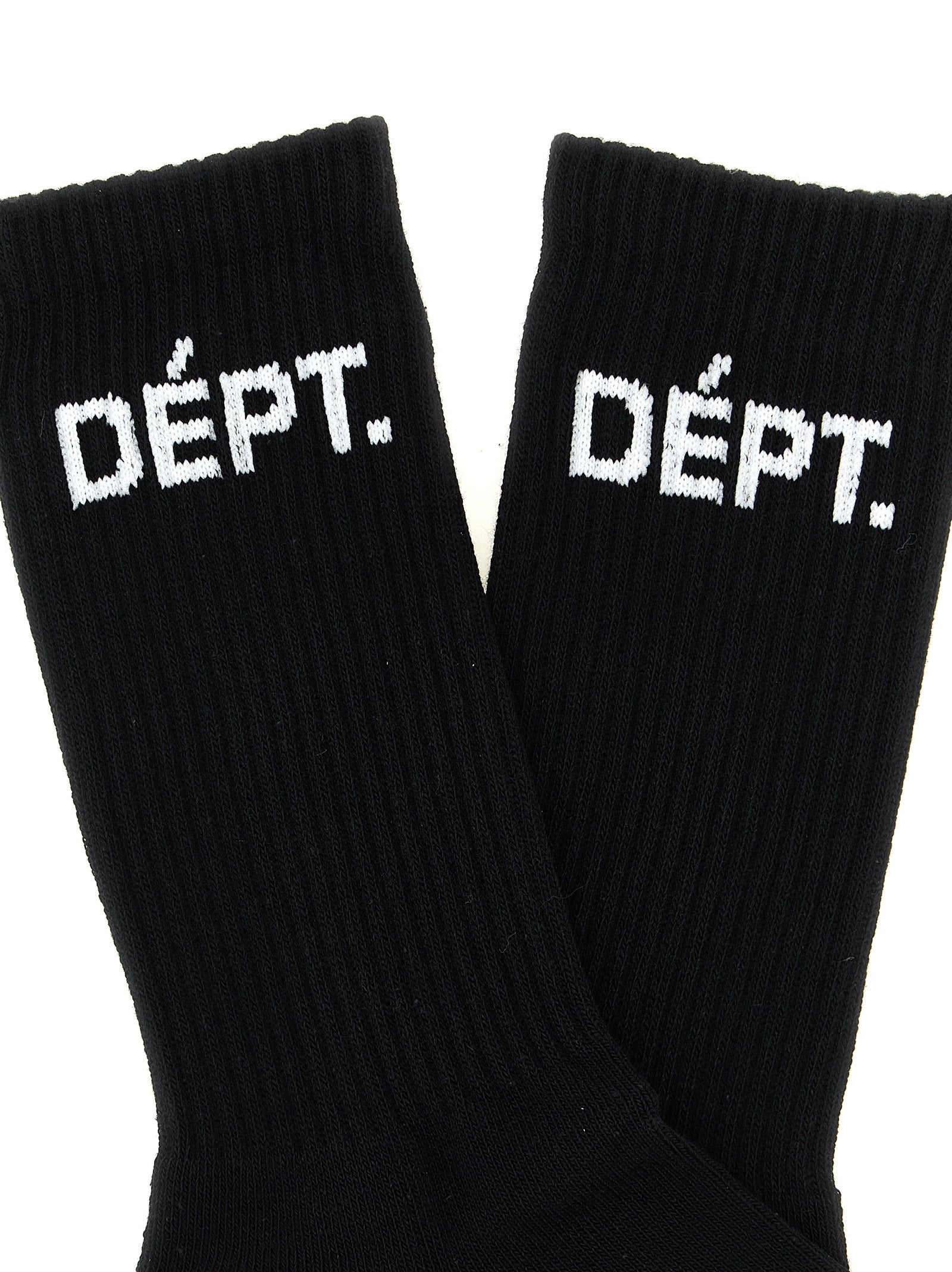 Gallery Dept. GA330556BM Logo-Intarsia Cotton Socks — Black, view 3