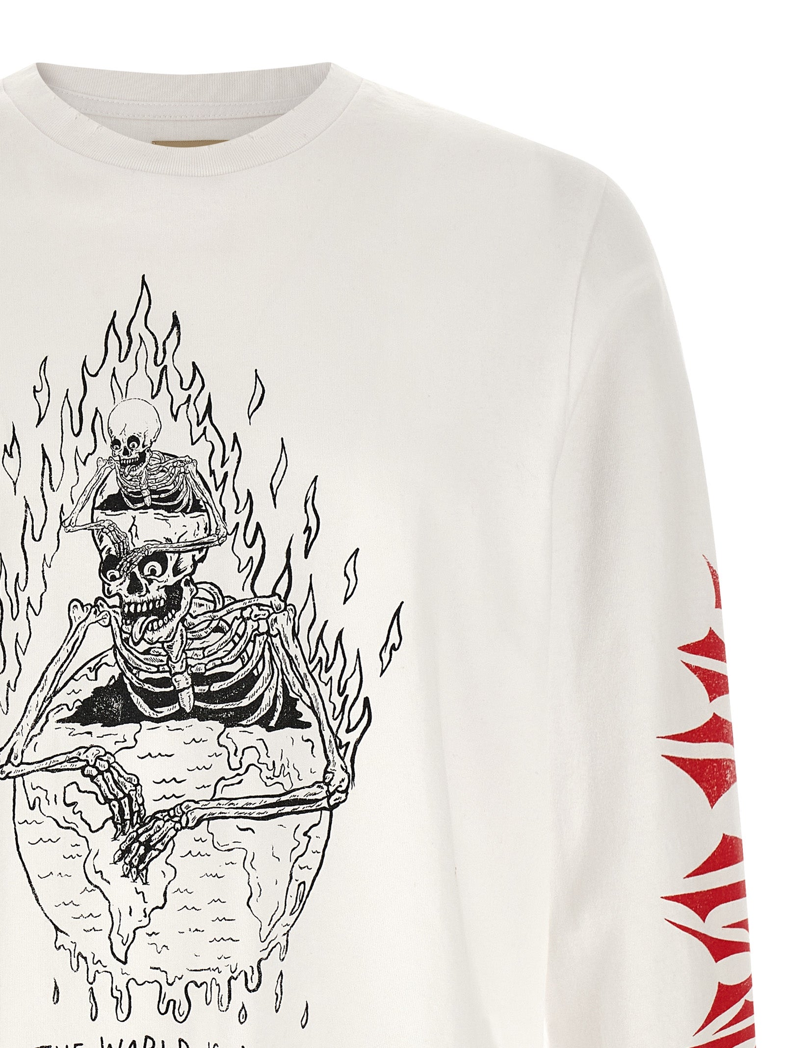 Gallery Dept. Skeleton-Print Logo Sweatshirt — White, view 3