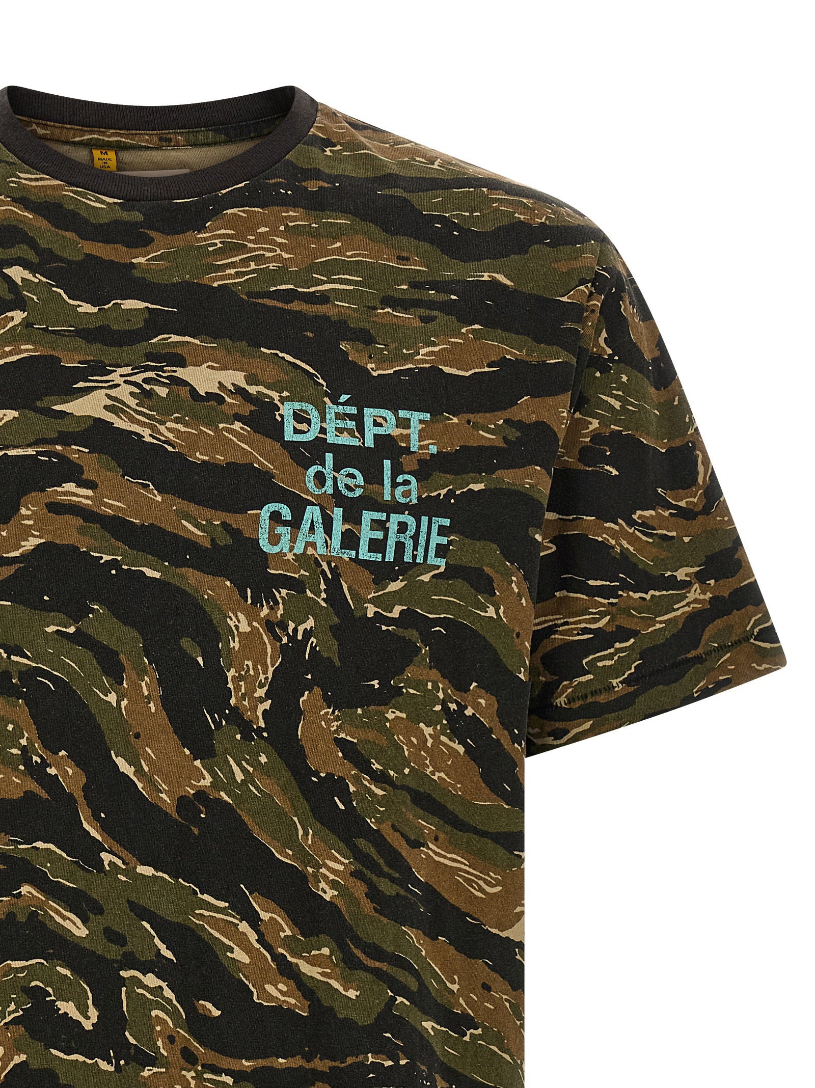 Gallery Dept. Tiger-Stripe Camouflage Print T-Shirt — Olive, view 3