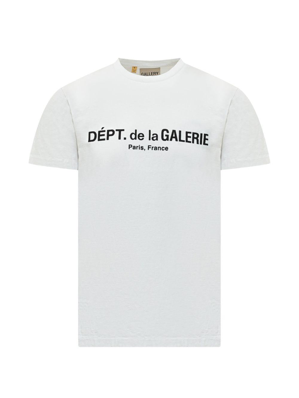 Gallery Dept. Flocked Logo Cotton T-Shirt — White, view 2