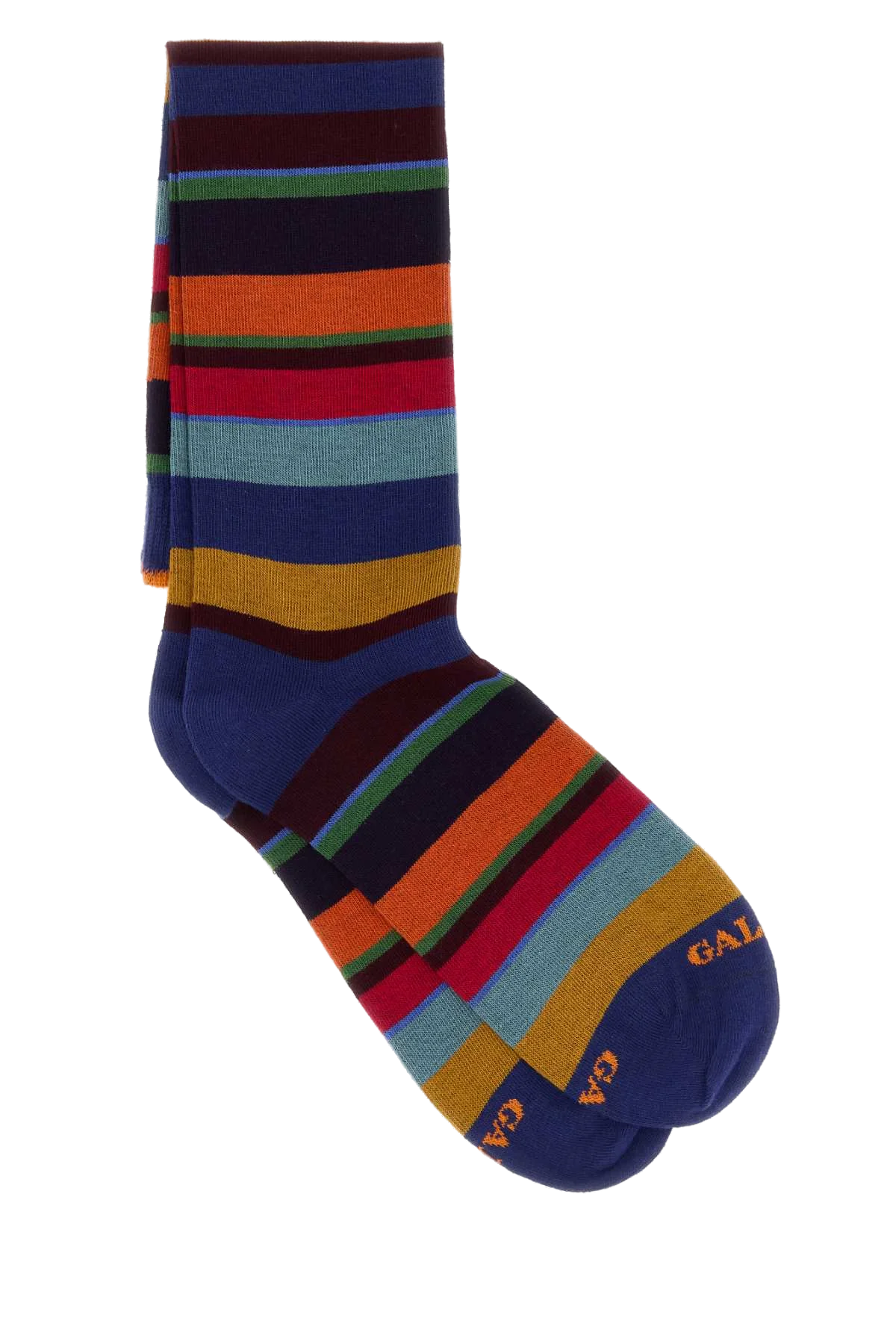 Gallo Striped Stretch Cotton Blend Socks — Multicolor by Gallo