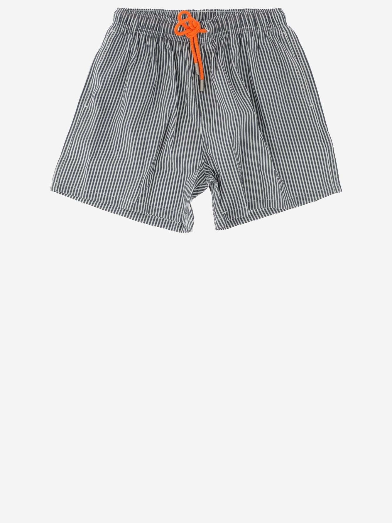 Gallo Seersucker Striped Swim Shorts — Navy, view 2