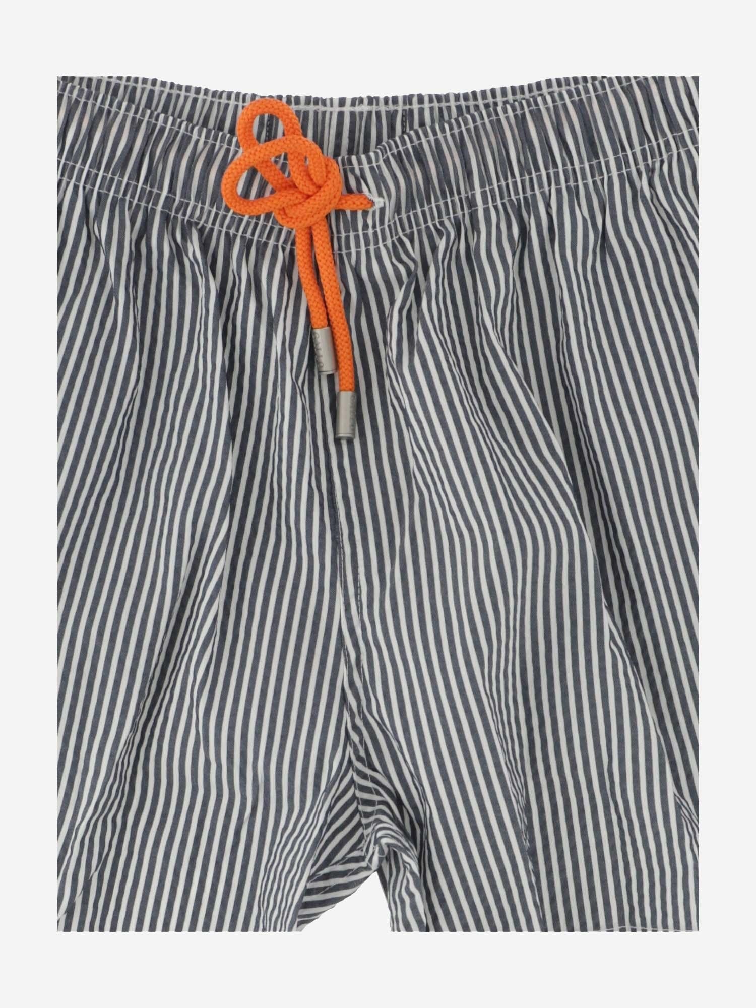 Gallo Seersucker Striped Swim Shorts — Navy, view 3