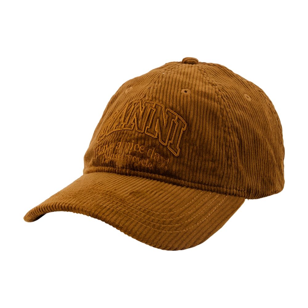 Ganni B3020261-900 Corduroy Baseball Cap — Brown by Ganni
