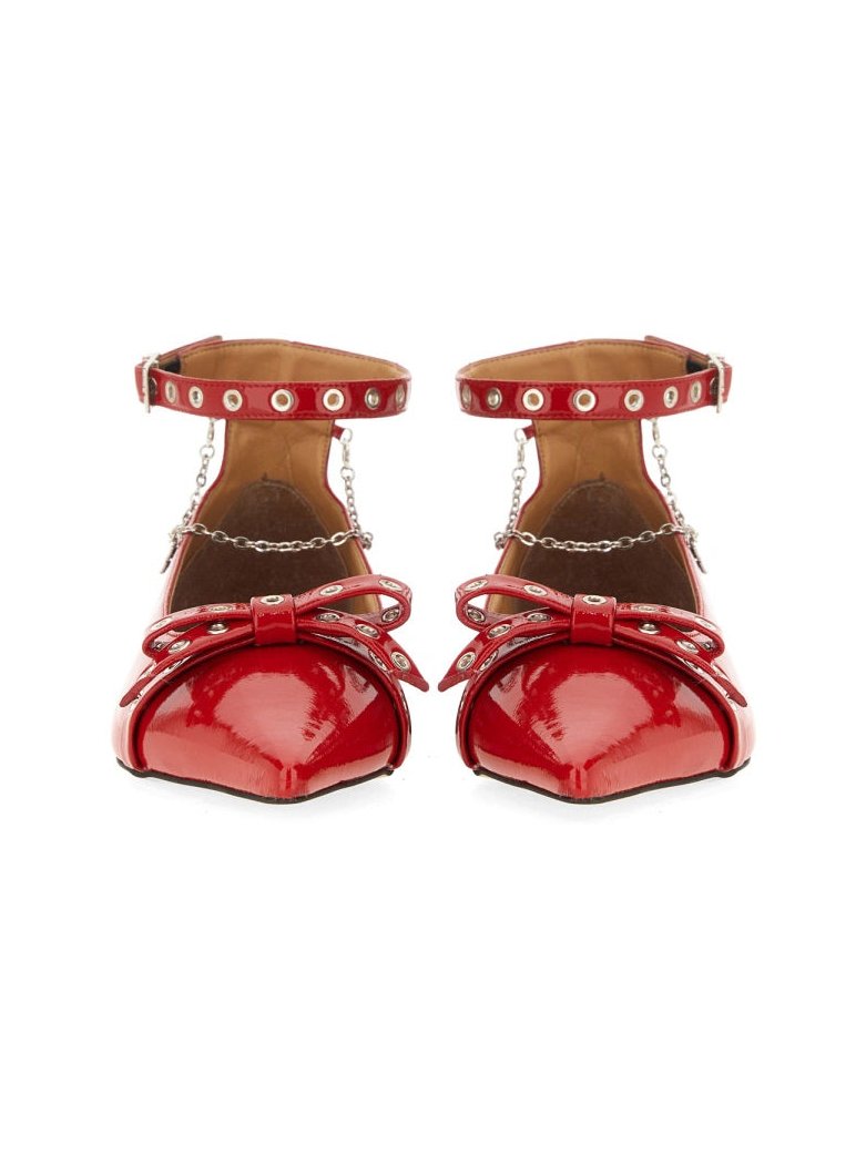 Ganni Ballerina Flat — Red, view 3