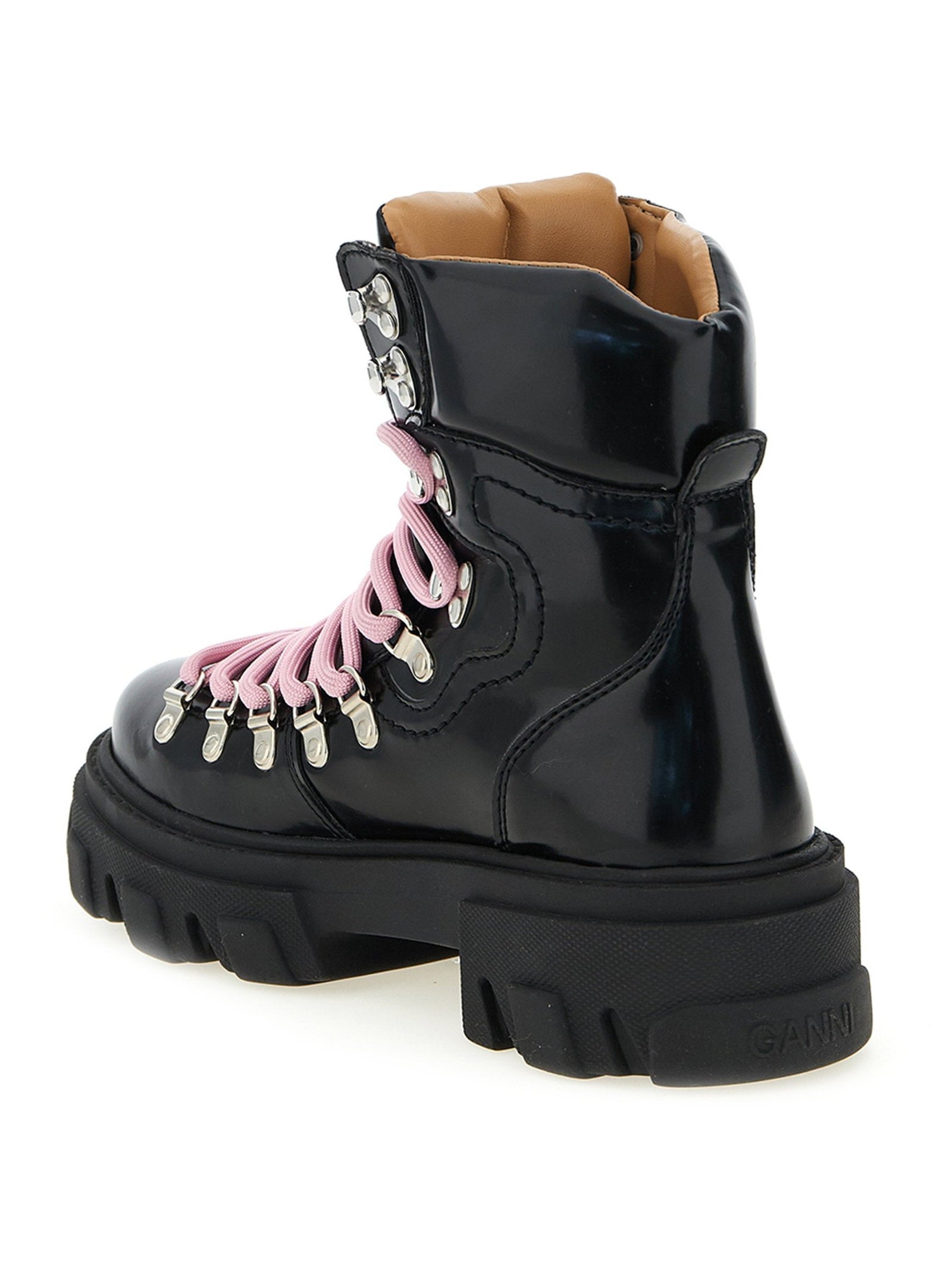 Ganni Cleated Mountain Boot — Black, view 2