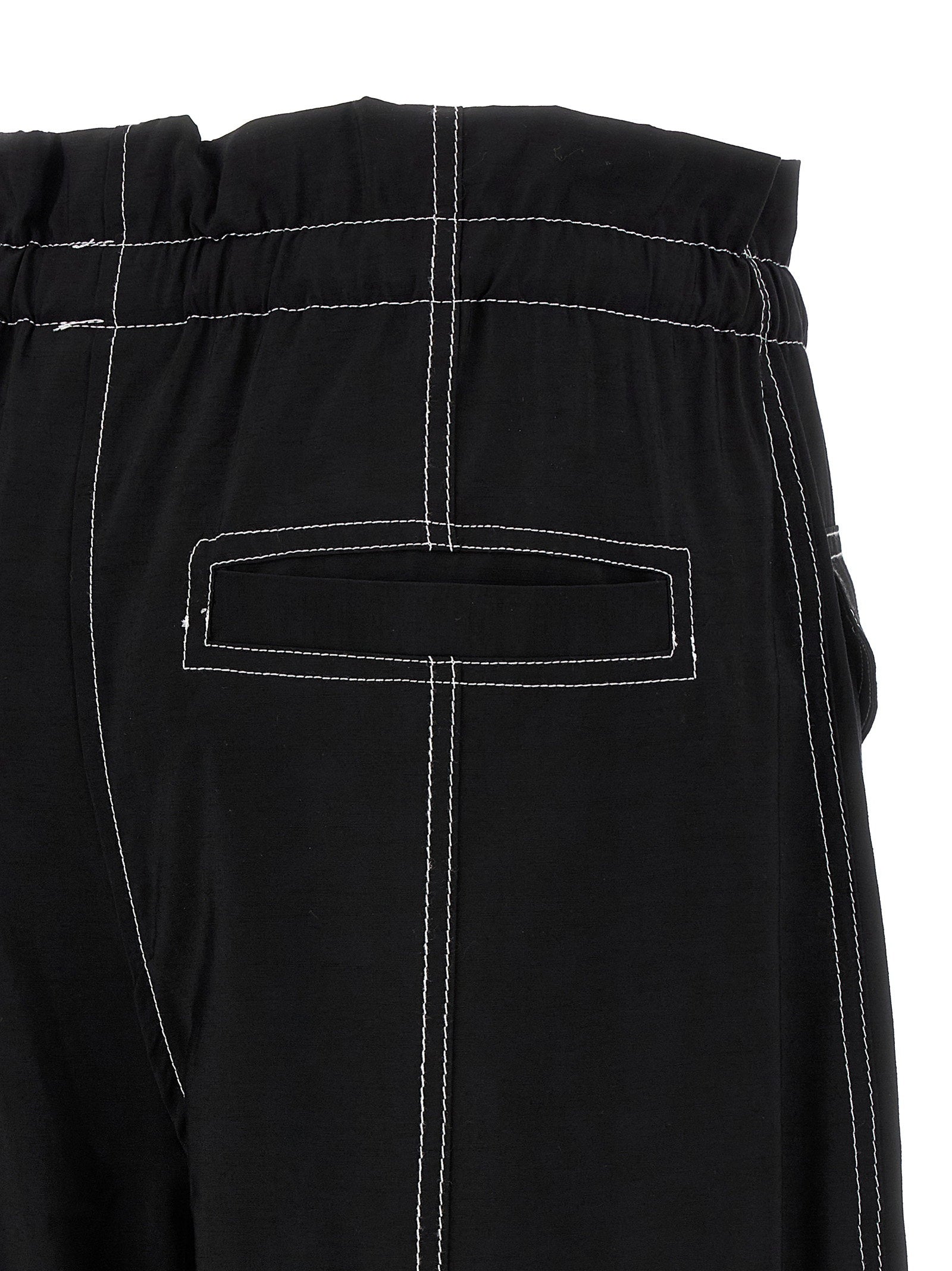 Ganni Pocket Detail Viscose Cargo Pants — Black, view 4