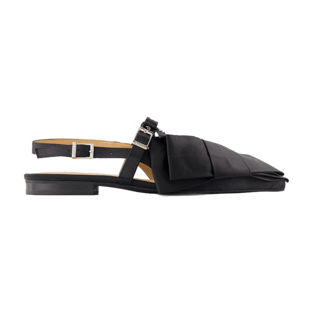 Ganni Big Bow Flat — Black, view 2