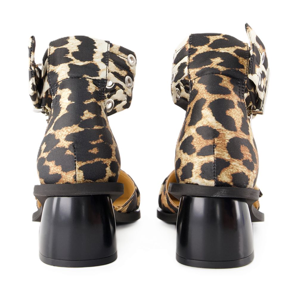 Ganni Leopard-Print Synthetic Heel — Multicolor by Ganni