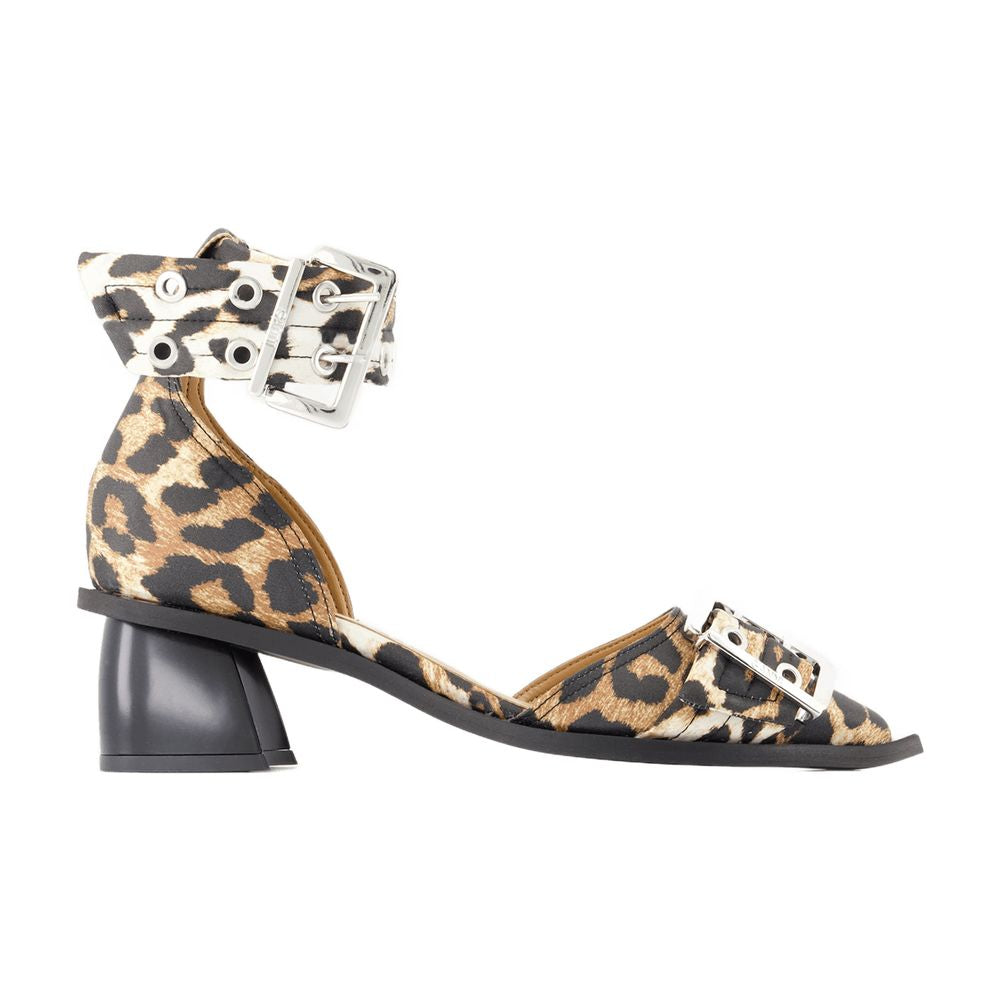 Ganni Leopard-Print Synthetic Heel — Multicolor, view 2