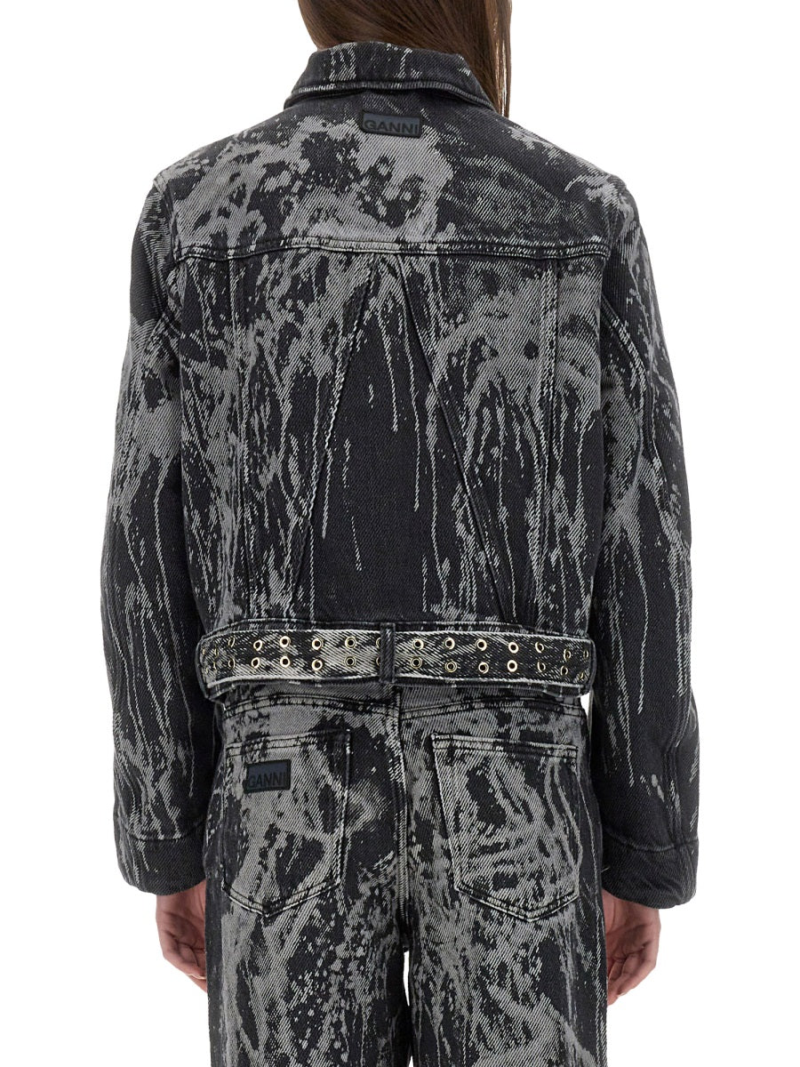 Ganni Organic Cotton Denim Jacket — Black by Ganni