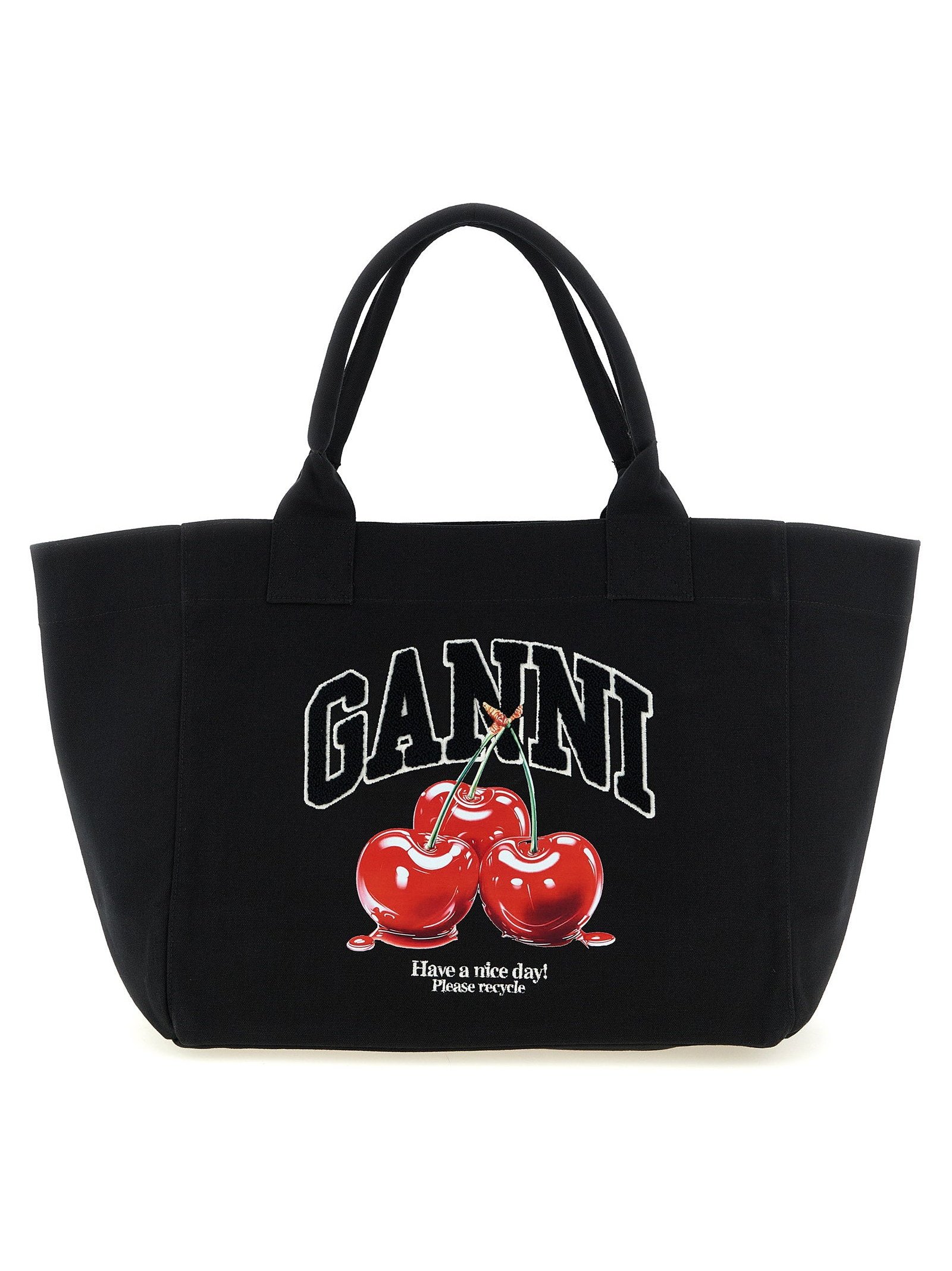 Ganni Canvas Tote Bag — Black by Ganni