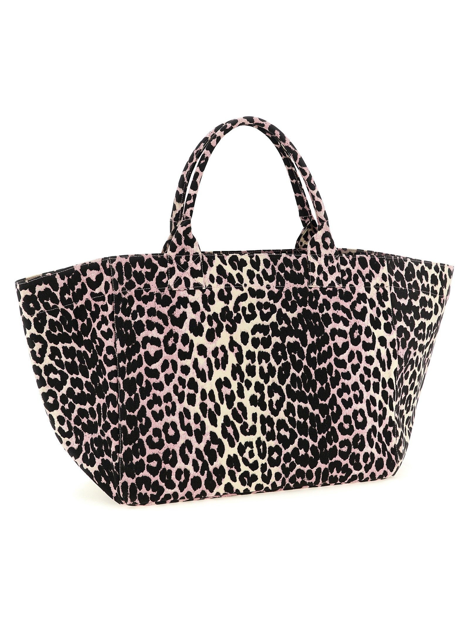 Ganni Canvas Tote Bag — Leopard, view 2