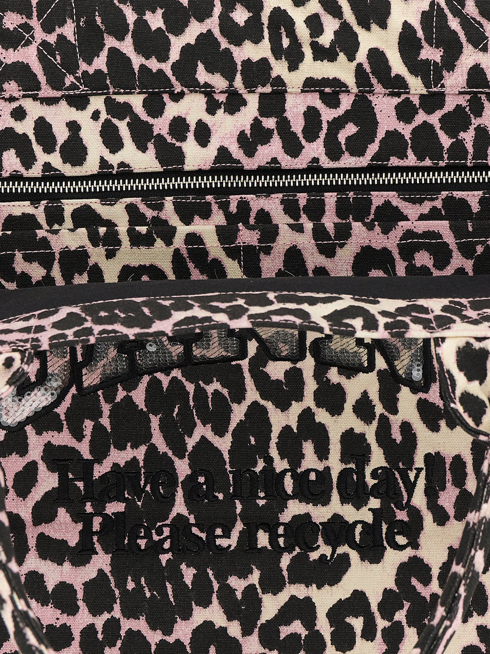 Ganni Canvas Tote Bag — Leopard, view 4