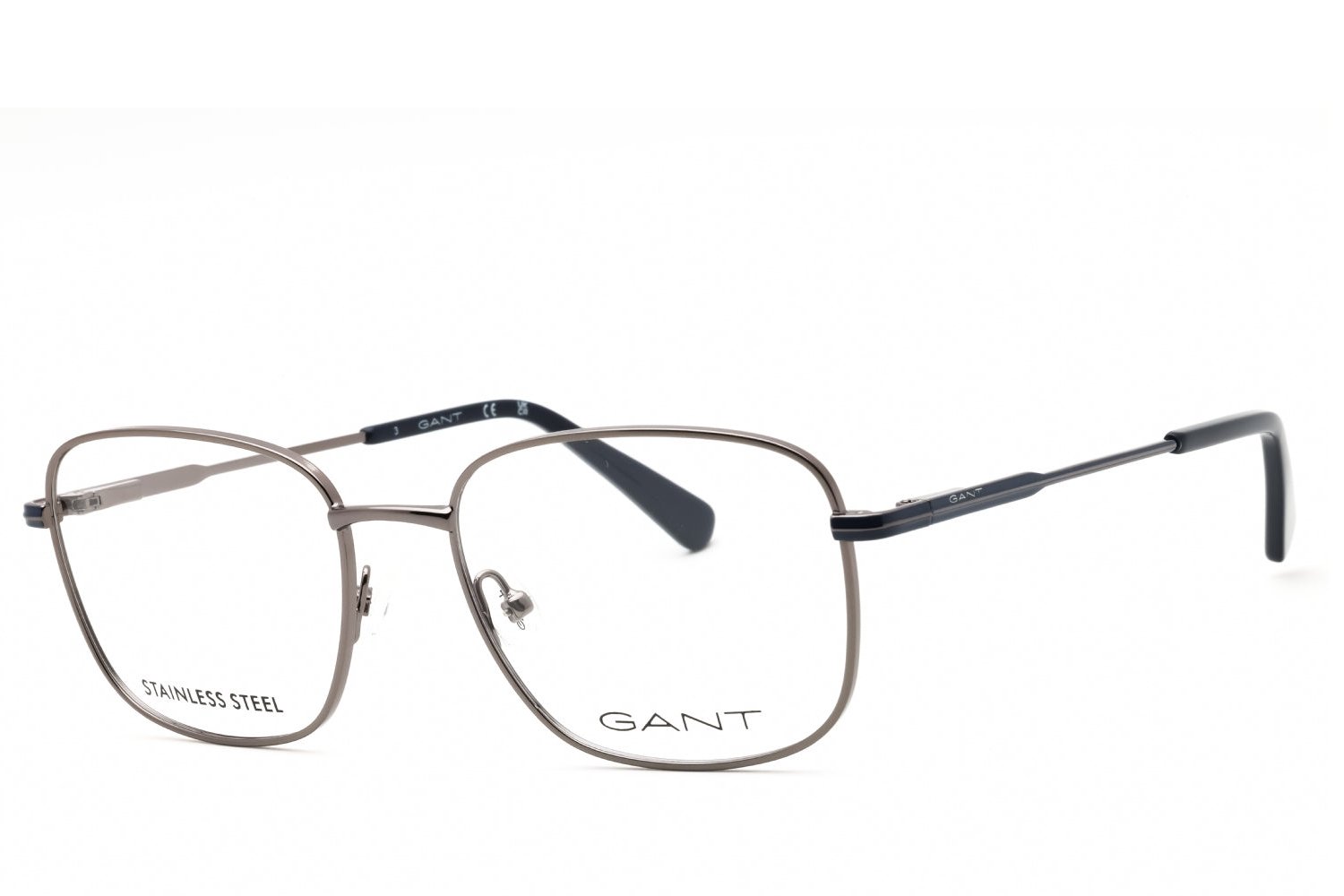 Gant GA50069 Rectangular Metal Frame Eyeglasses — Silver by Gant