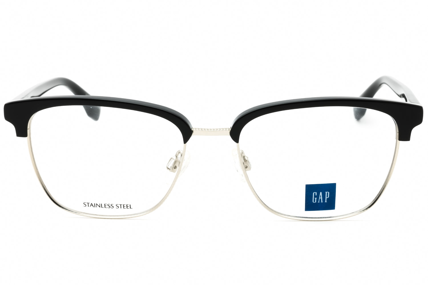 Gap VGP038 Rectangular Metal-and-Acetate Eyeglasses — Black, view 2