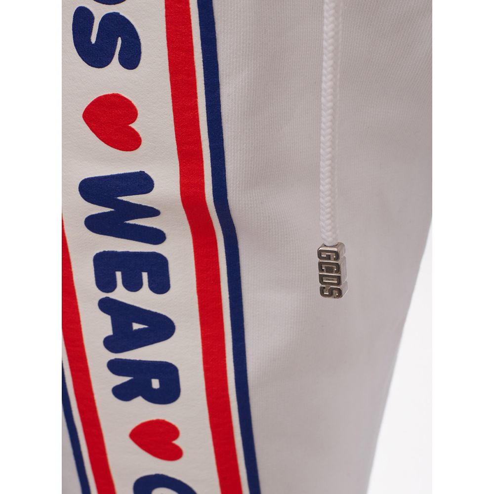 GCDS Logo-Striped Cotton Joggers — White, view 3