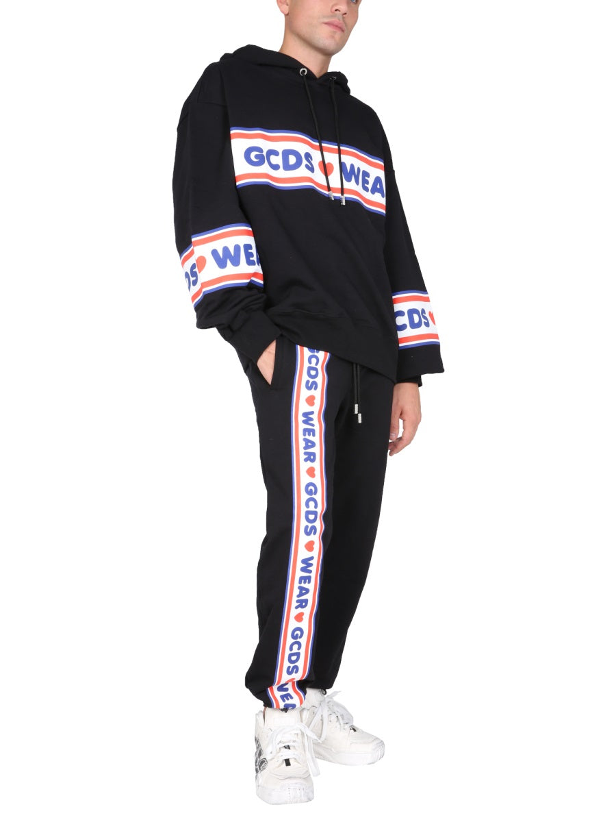 GCDS Cute Tape Logo Band Jogging Pants — Black by GCDS
