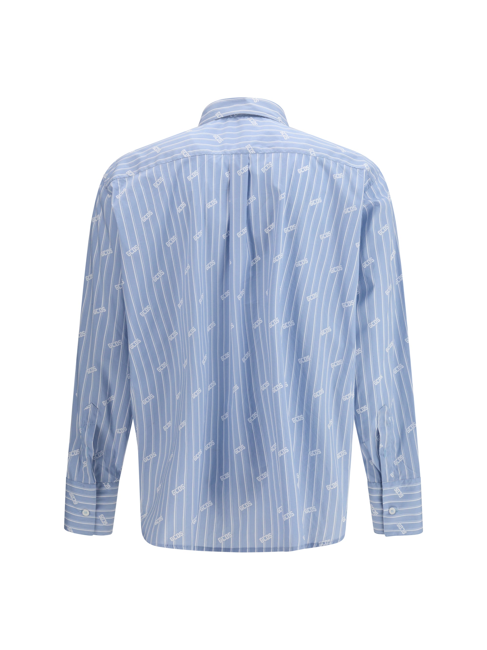GCDS Pinstripe Logo Shirt — Blue, view 2