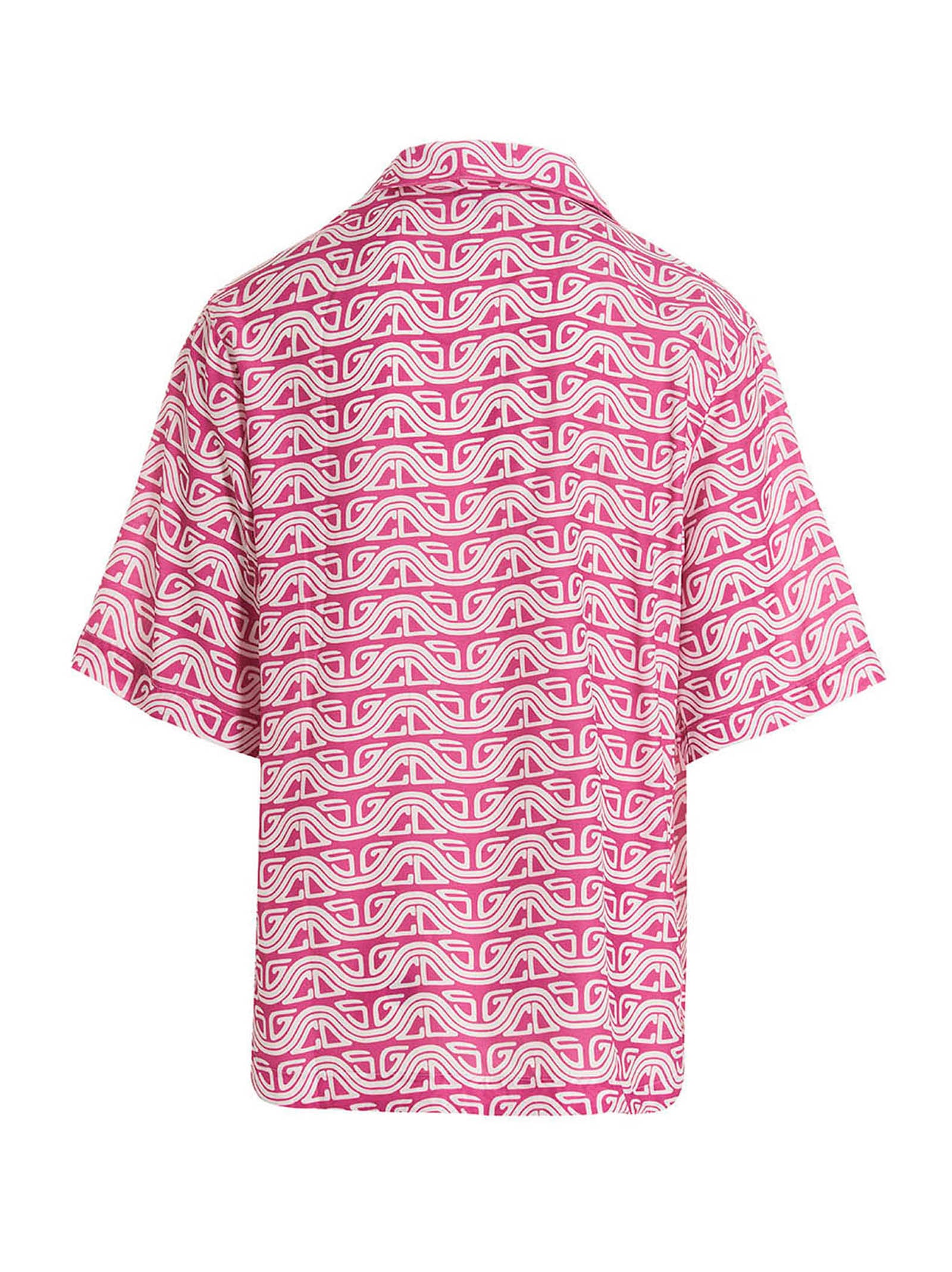 Gcds Waved Logo Print Shirt — Pink, view 2