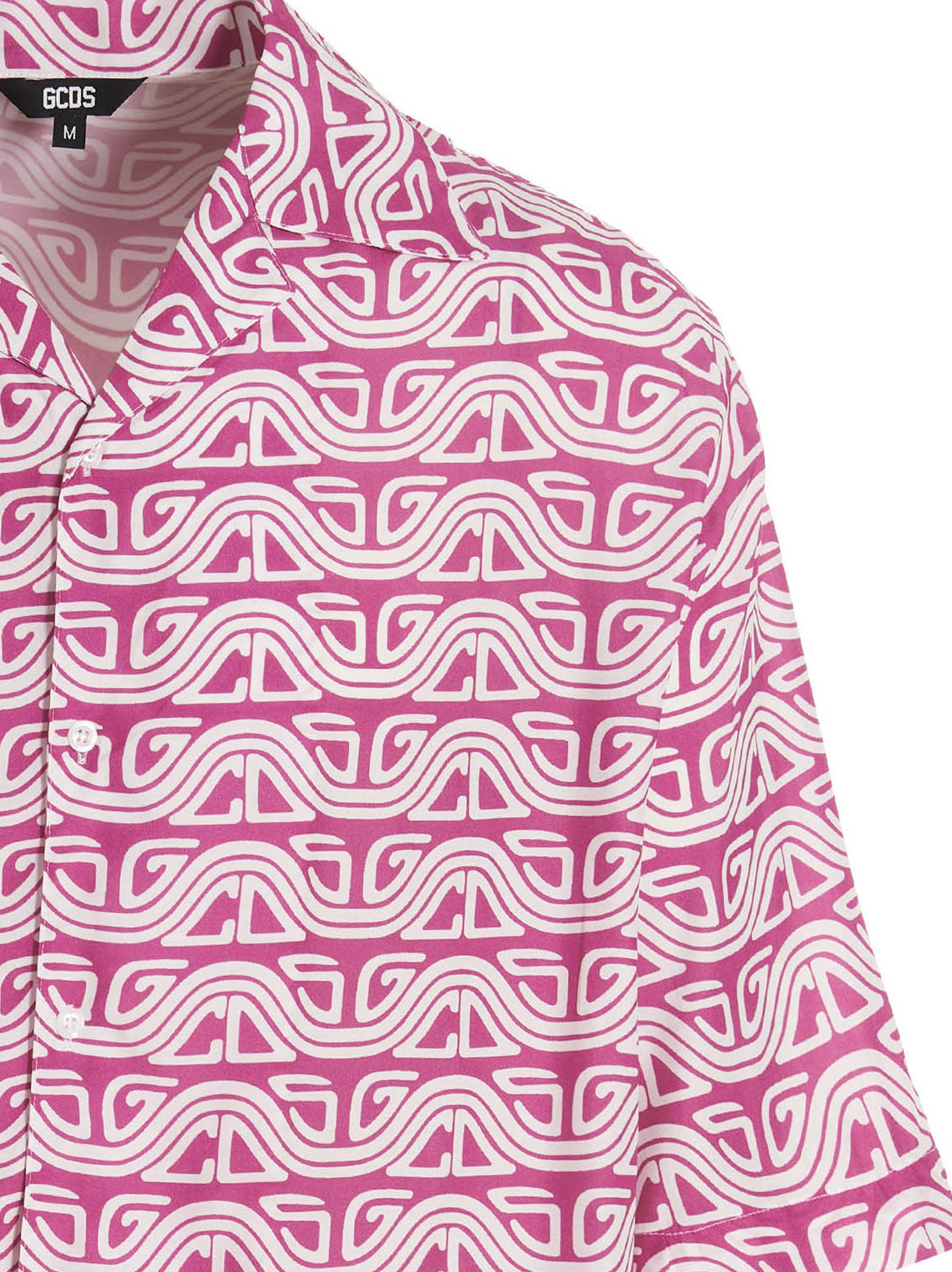 Gcds Waved Logo Print Shirt — Pink, view 3