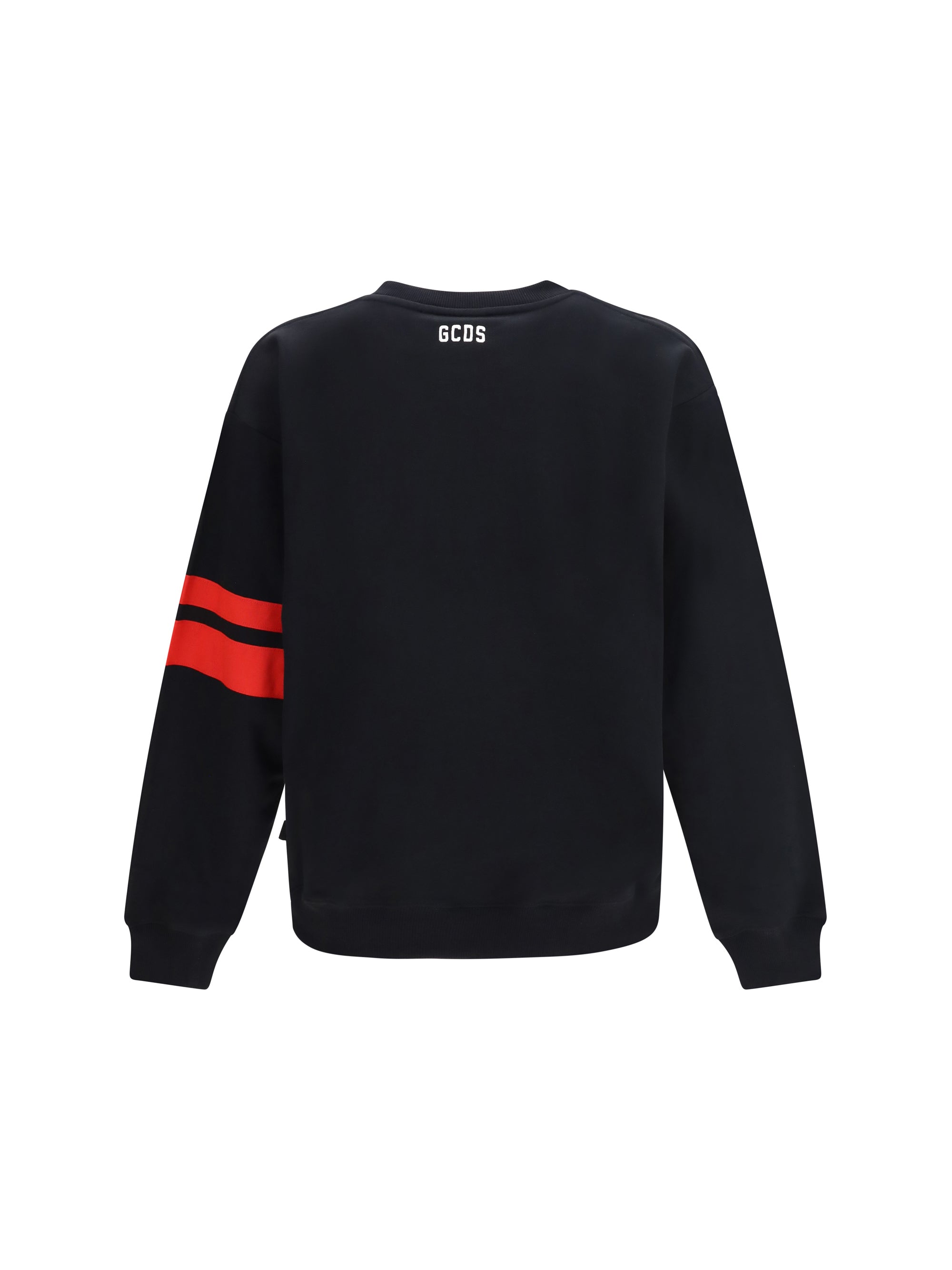 GCDS Logo Band Cotton Sweatshirt — Black, view 2