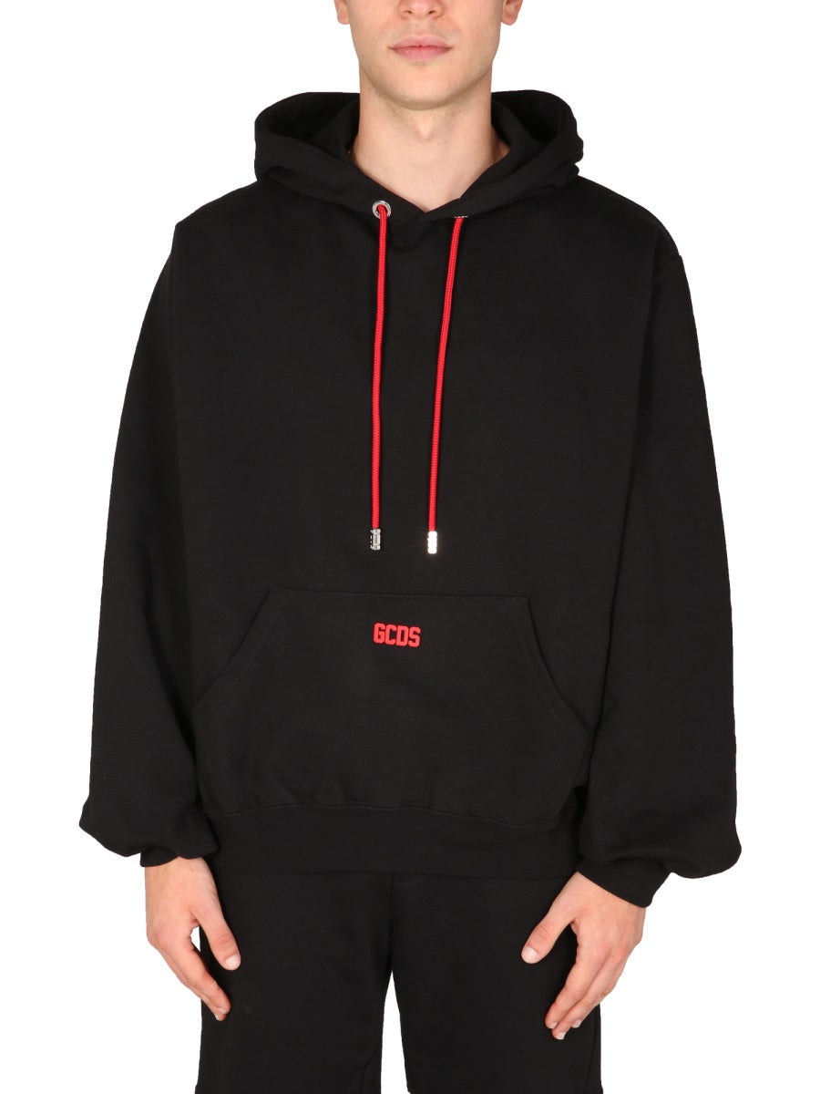 GCDS Rubber Logo Sweatshirt — Black, view 2