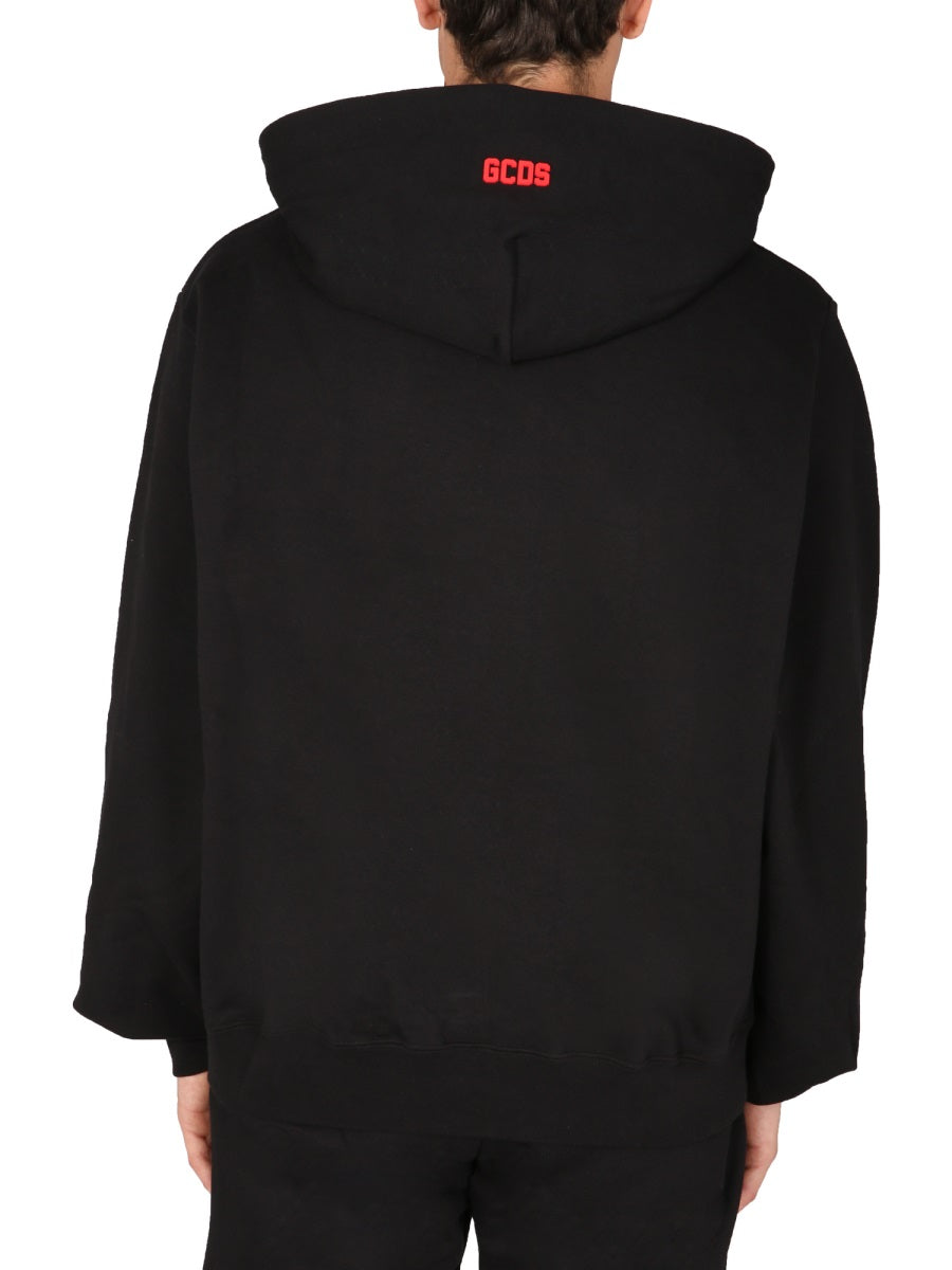 GCDS Rubber Logo Sweatshirt — Black, view 3