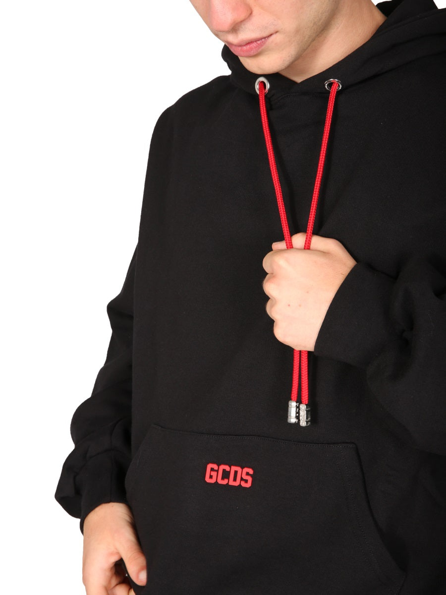 GCDS Rubber Logo Sweatshirt — Black, view 4