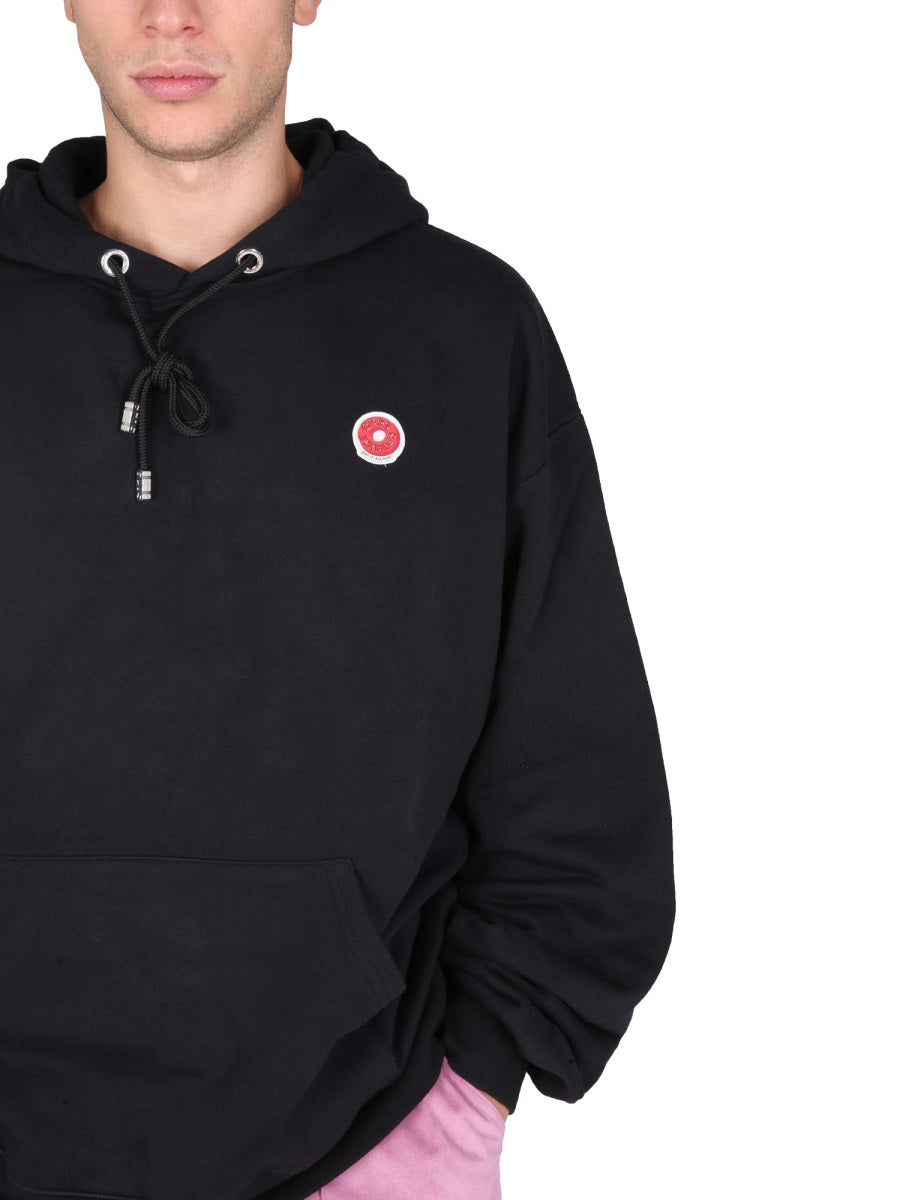 GCDS Hooded Sweatshirt — Black, view 4