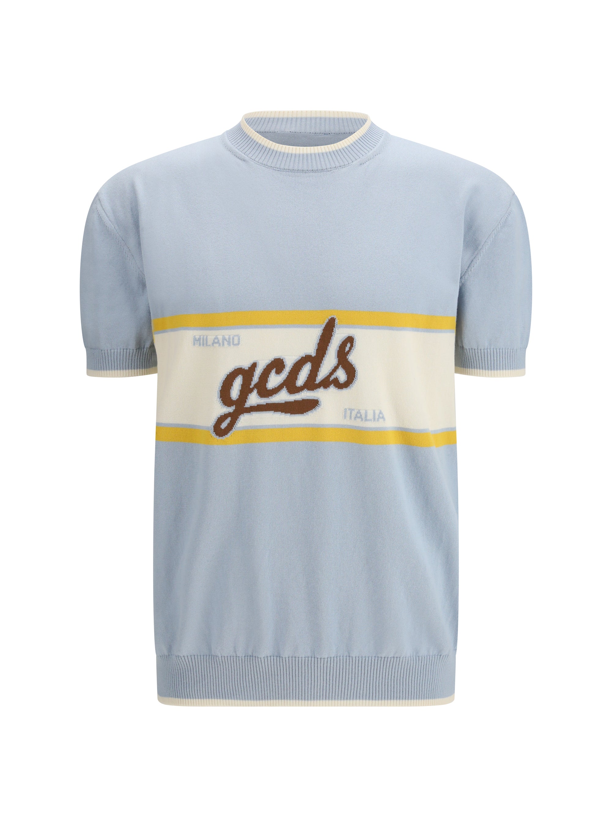 GCDS Logo Script Crewneck T-Shirt — Blue by GCDS