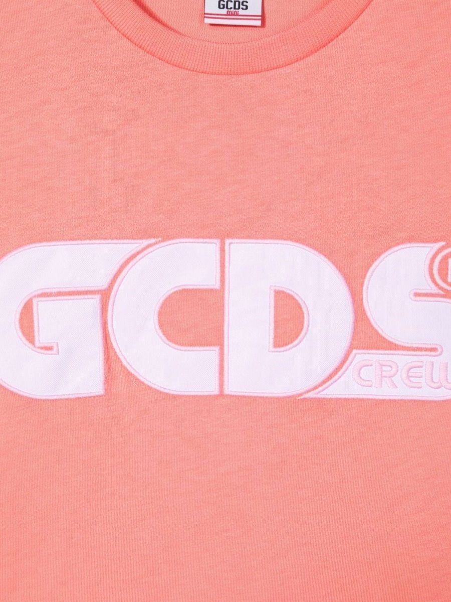GCDS Oversized Cotton Jersey T-Shirt — Pink, view 6
