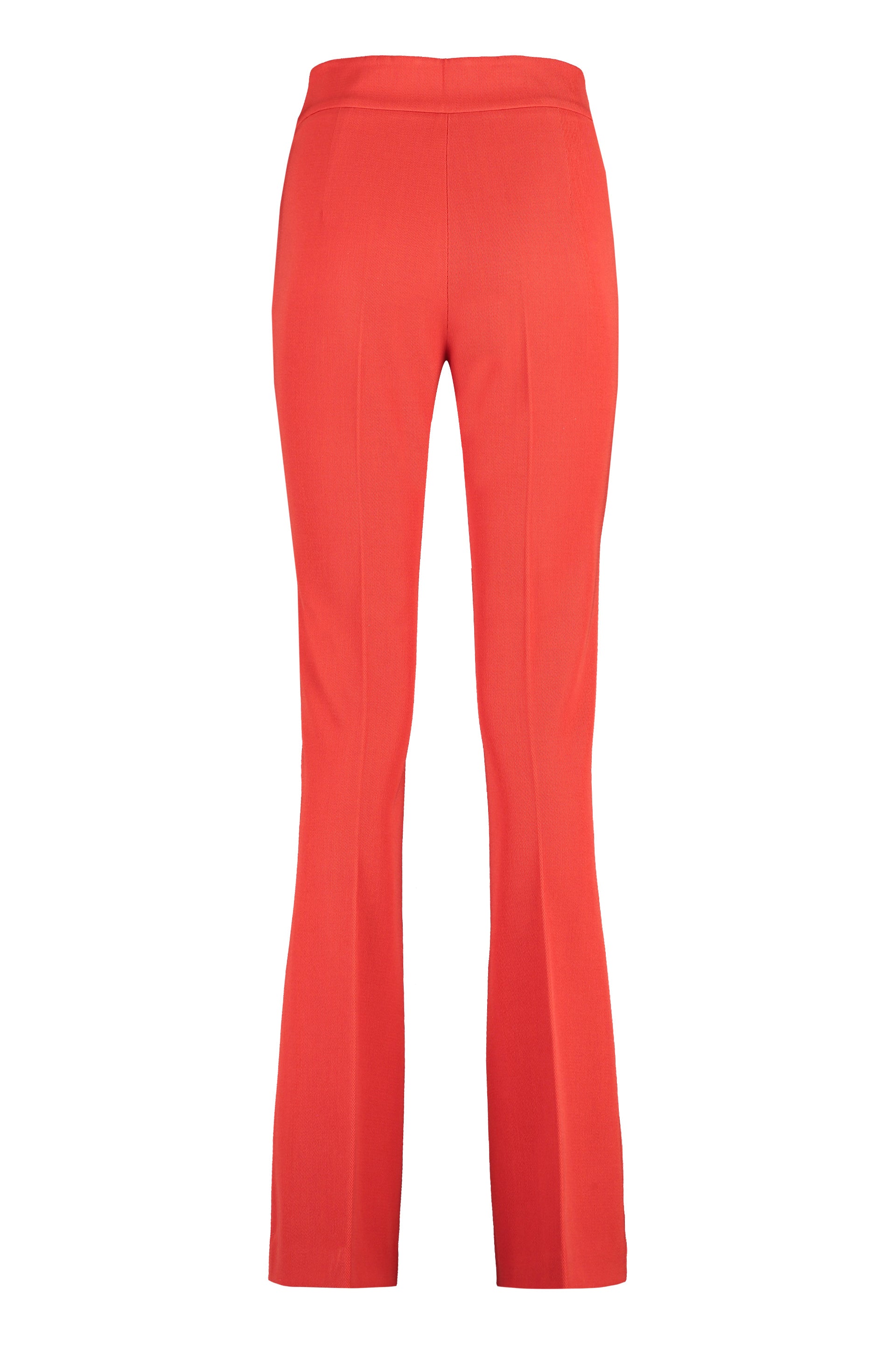 Genny Virgin Wool Blend Flared Trousers — Red, view 2