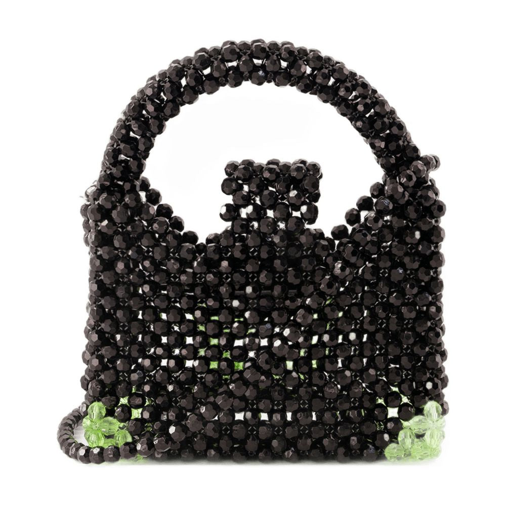 Germanier Beaded Top Handle Bag — Black by Germanier