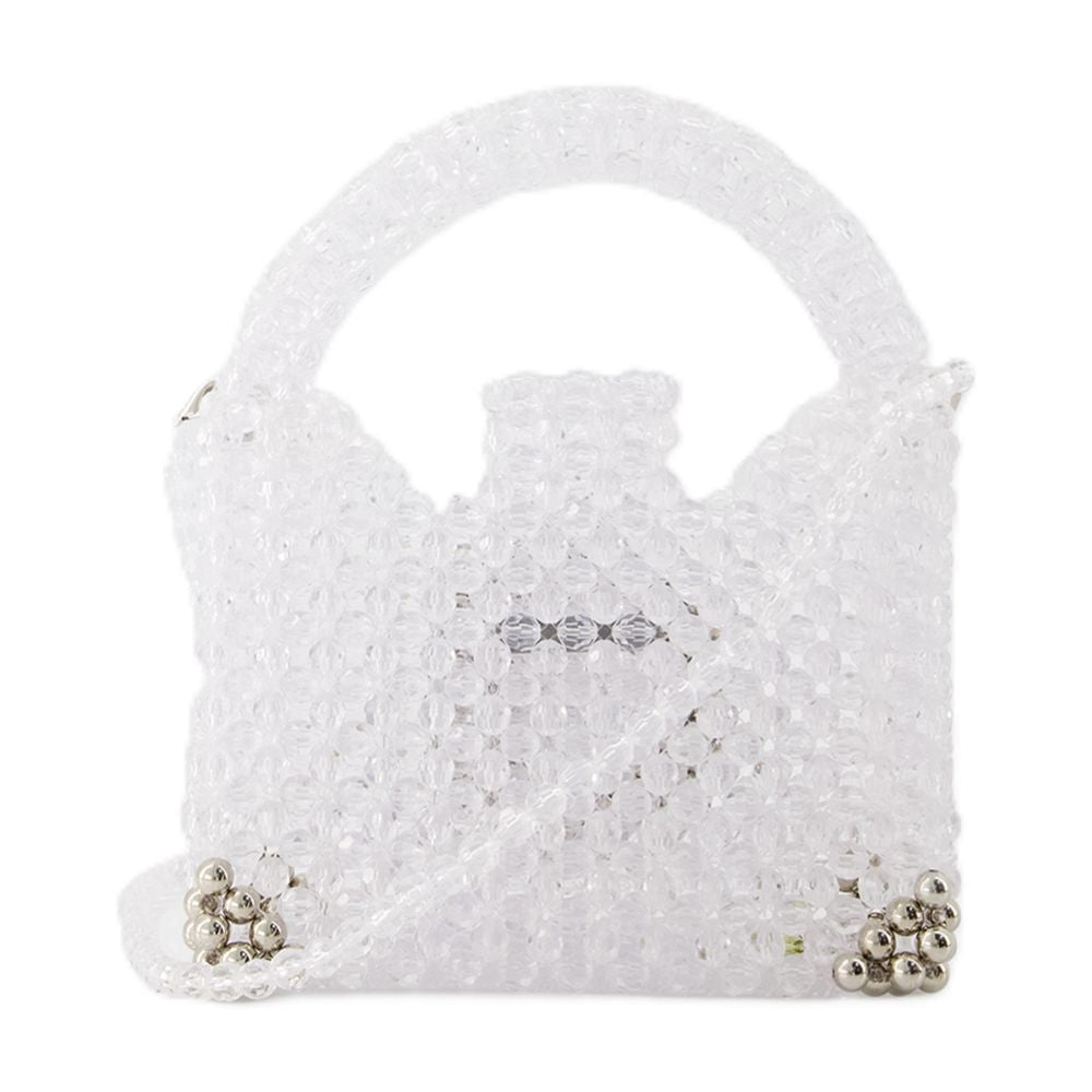 Germanier Beaded Top Handle Bag — White by Germanier