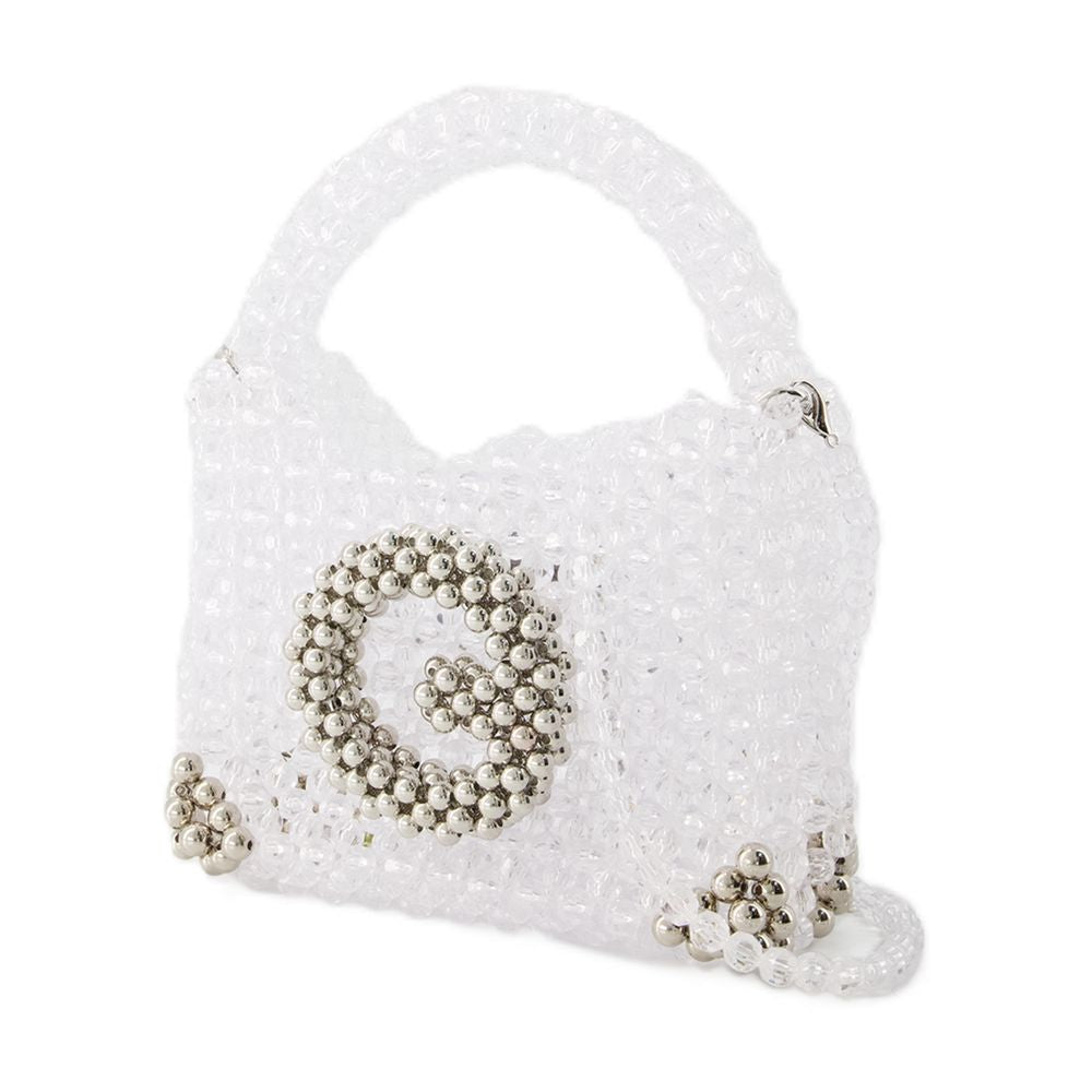 Germanier Beaded Top Handle Bag — White, view 3