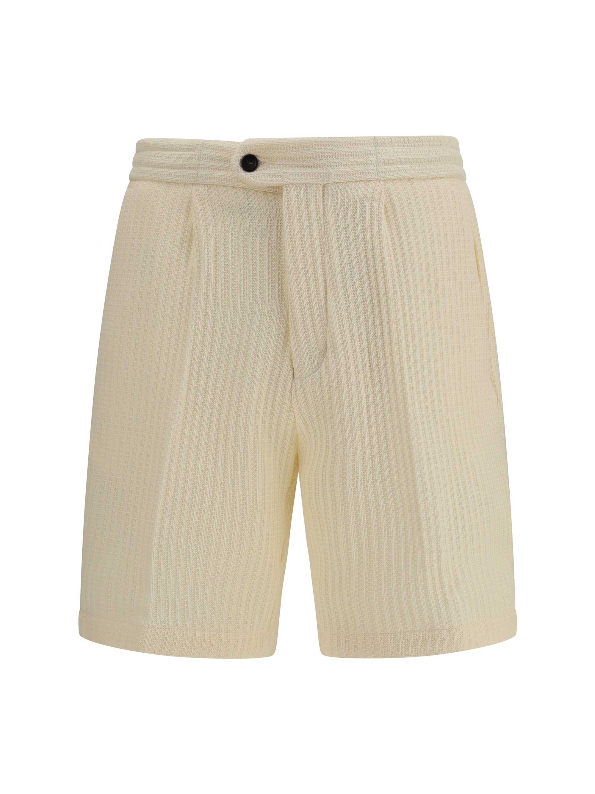 Germano Textured Cotton-Blend Bermuda Shorts — Beige by Germano