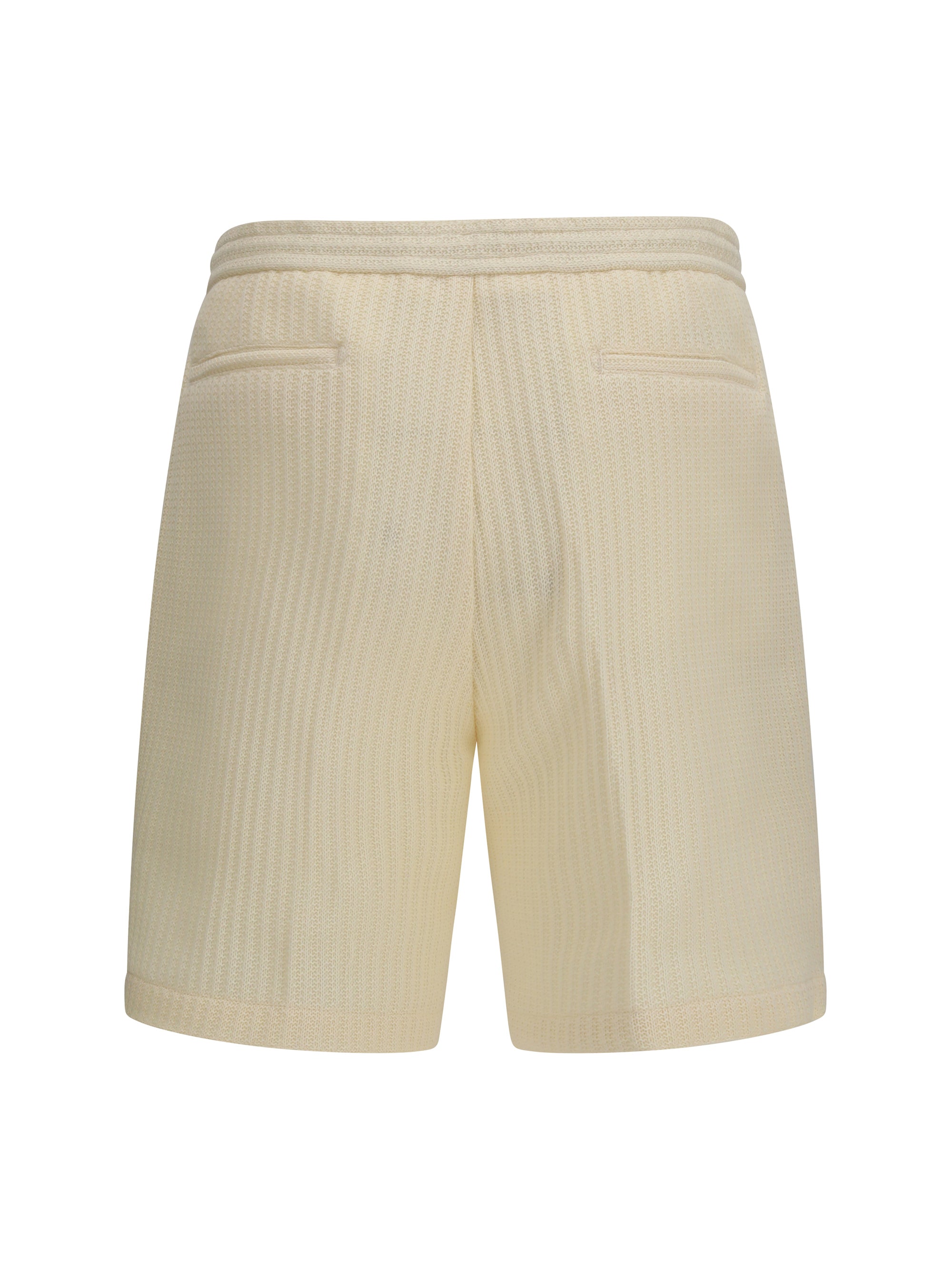 Germano Textured Cotton-Blend Bermuda Shorts — Beige, view 2
