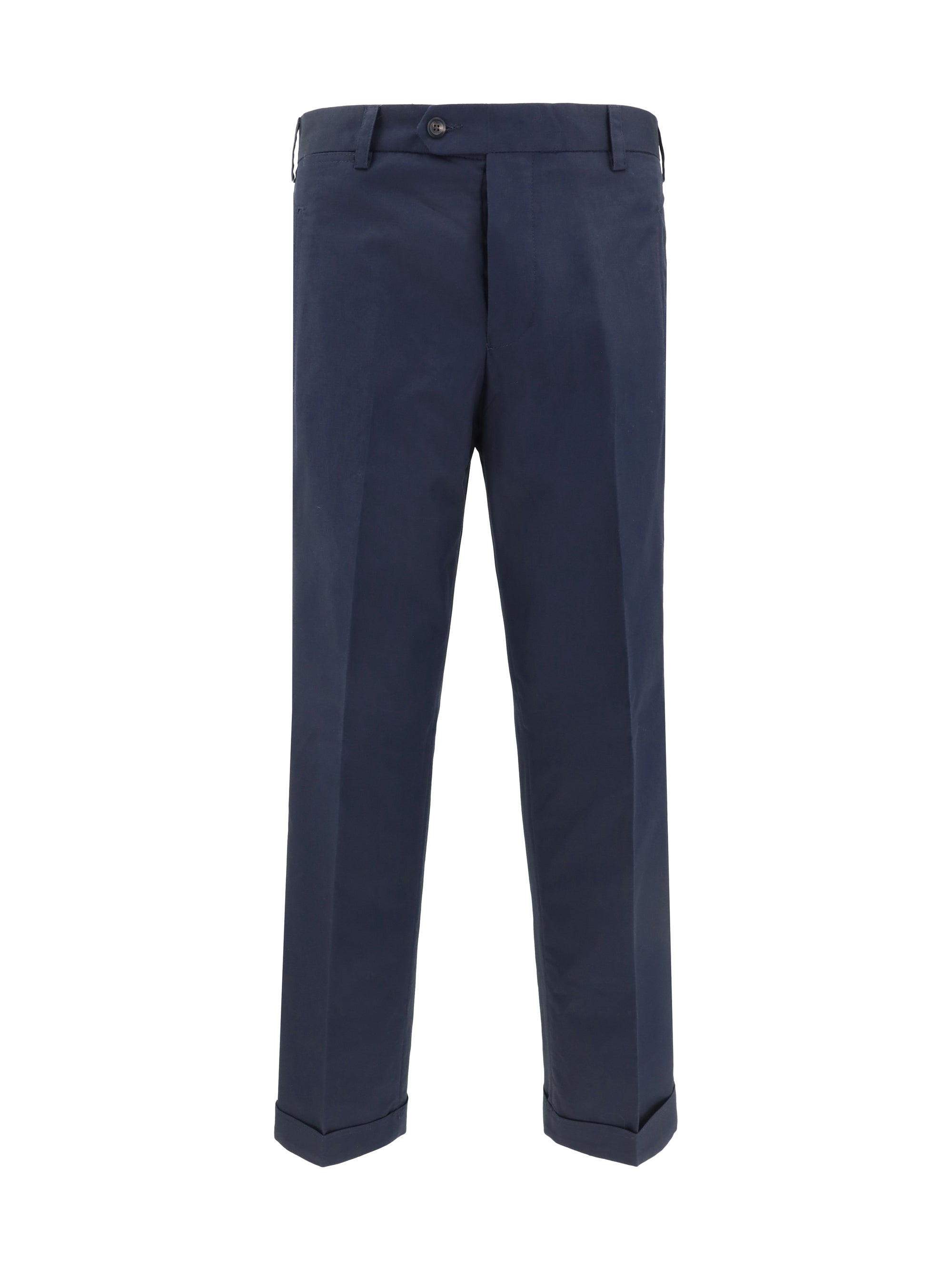 Germano Cotton-Linen Blend Trousers — Navy by Germano
