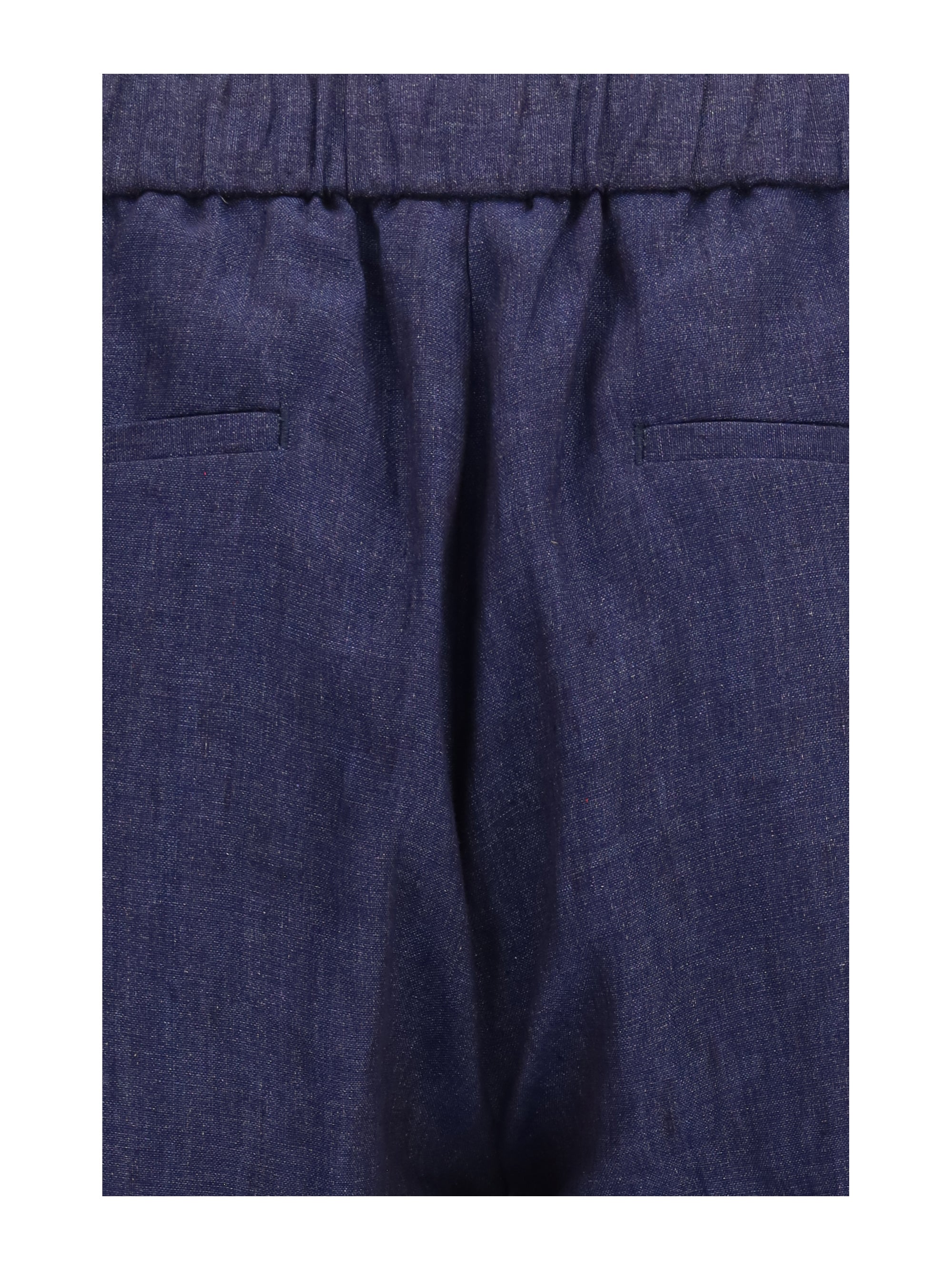 Gi Capri Linen Drawstring Trousers — Blue by Gi Capri