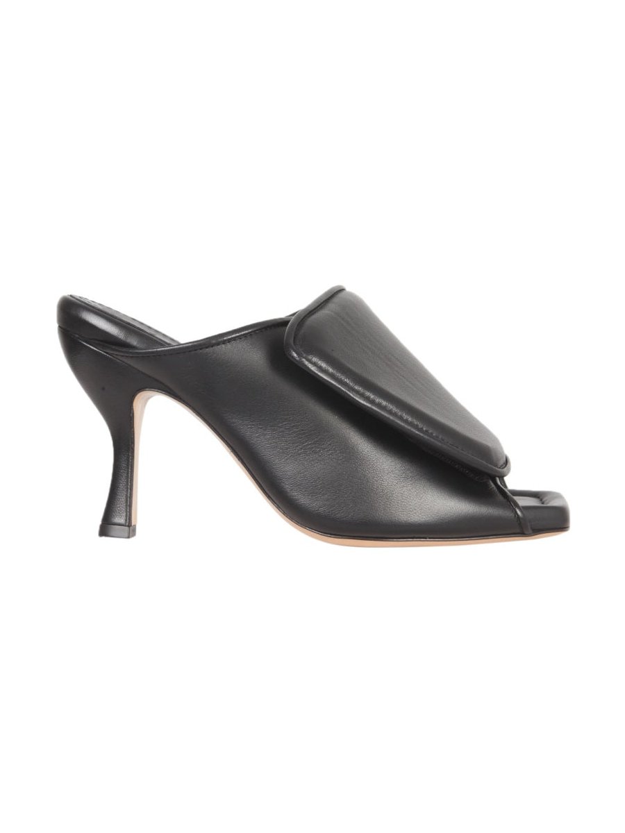Gia Borghini Padded Leather Heel — Black, view 3