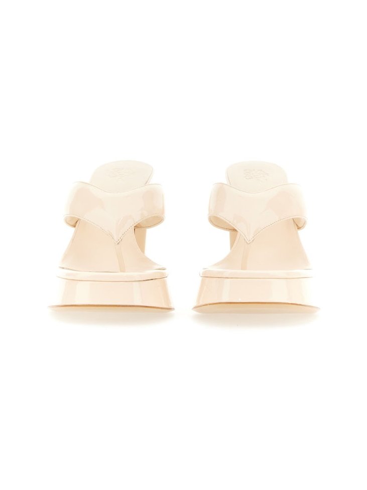 Gia Borghini Patent Leather Sandal — Ivory, view 2