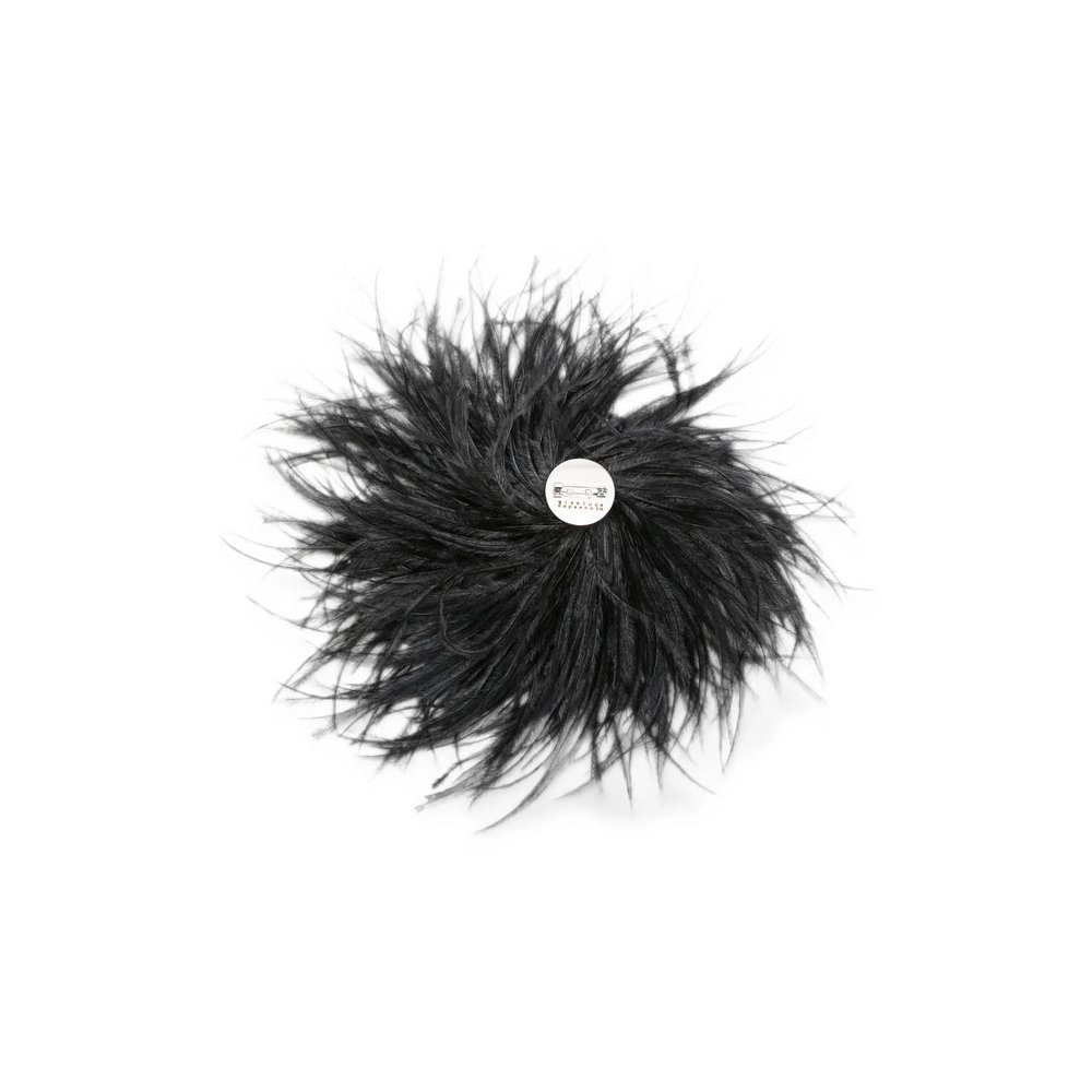 Gianluca Capannolo Ostrich Feather Brooch — Black, view 2